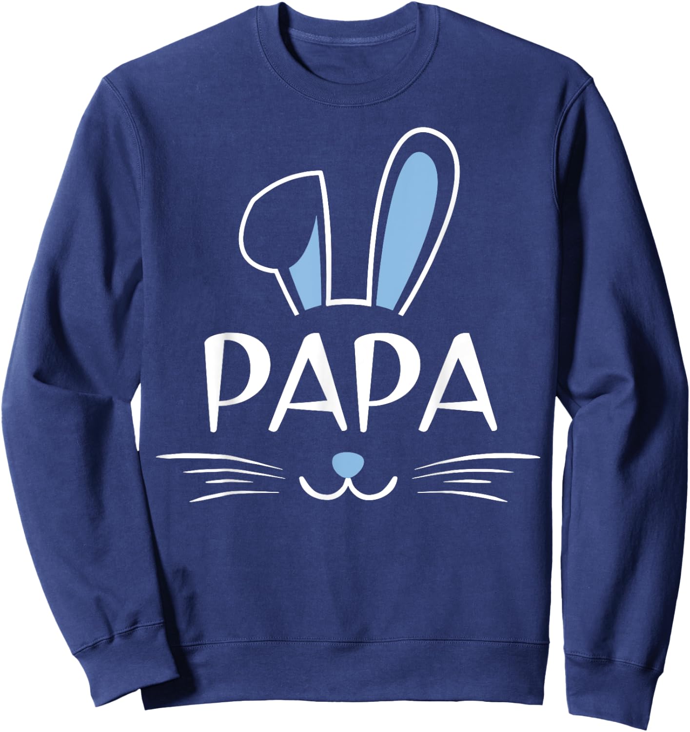 Papa Bunny Face Family Father's Day Easter Sweatshirt - Sweatshirt | Navy