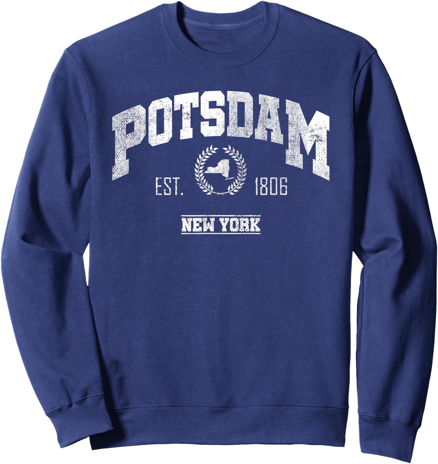 Potsdam NY | New York | Vintage Throwback Sweatshirt - Sweatshirt | Navy