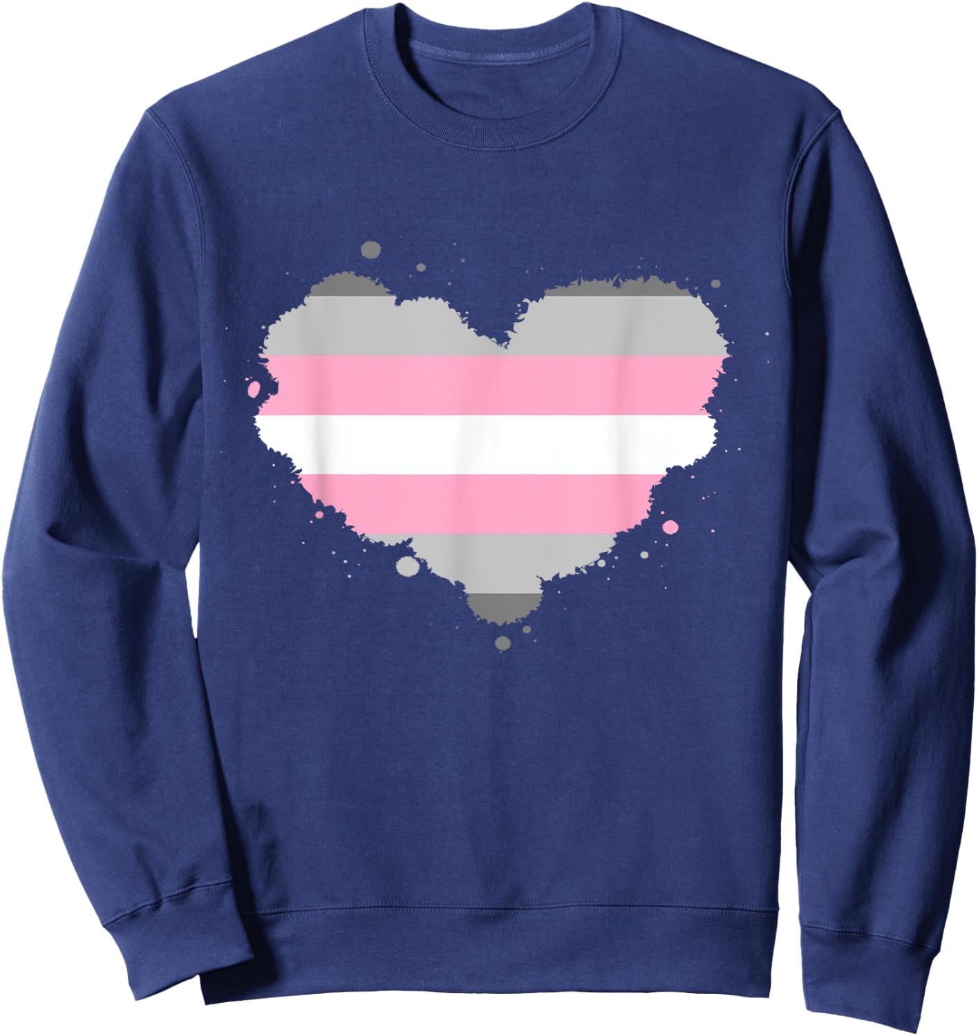 Demigirl Pride Flag Heart Demigirl Flag Sweatshirt - Sweatshirt | Navy