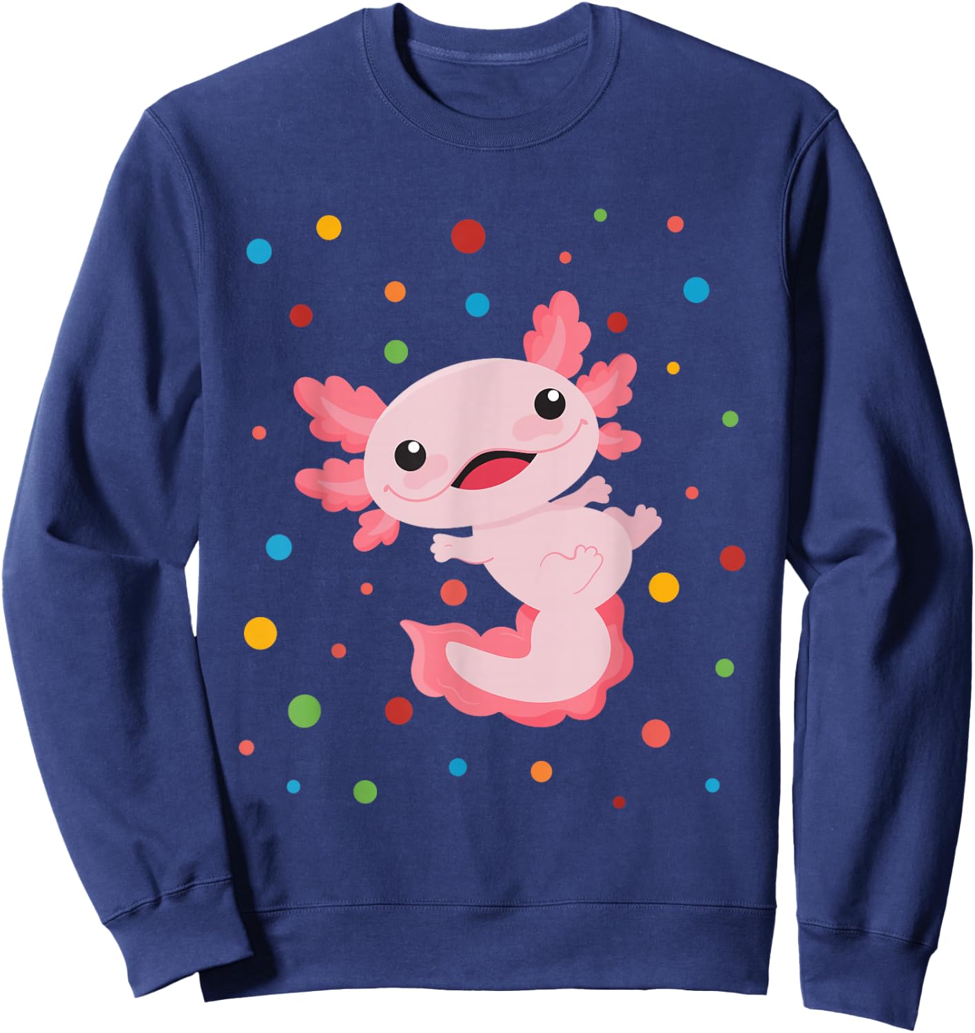 Dot Day Shirt Polka Dots Axolotl Kids Boys Girls Youths Sweatshirt - Sweatshirt | Navy