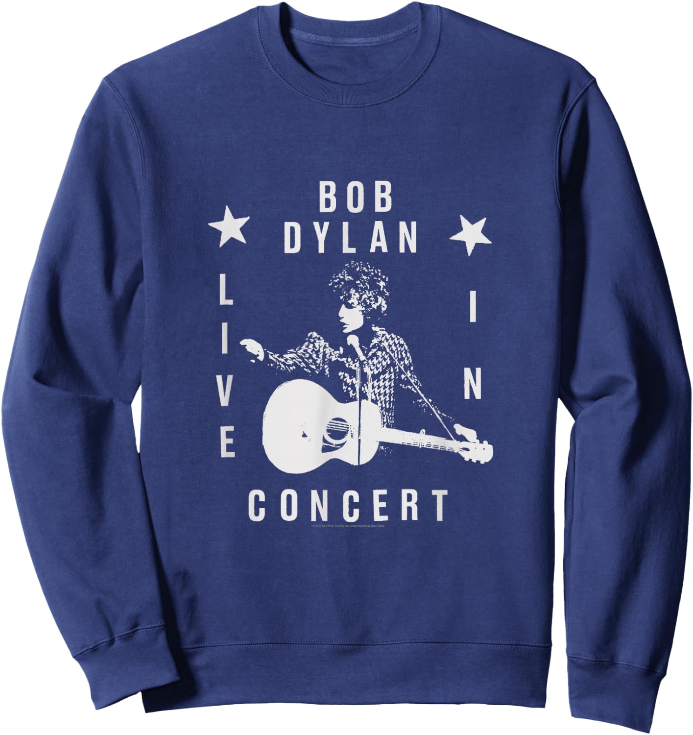 Bob Dylan Live In Concert Official , Black, S Sweatshirt - Sweatshirt | Navy