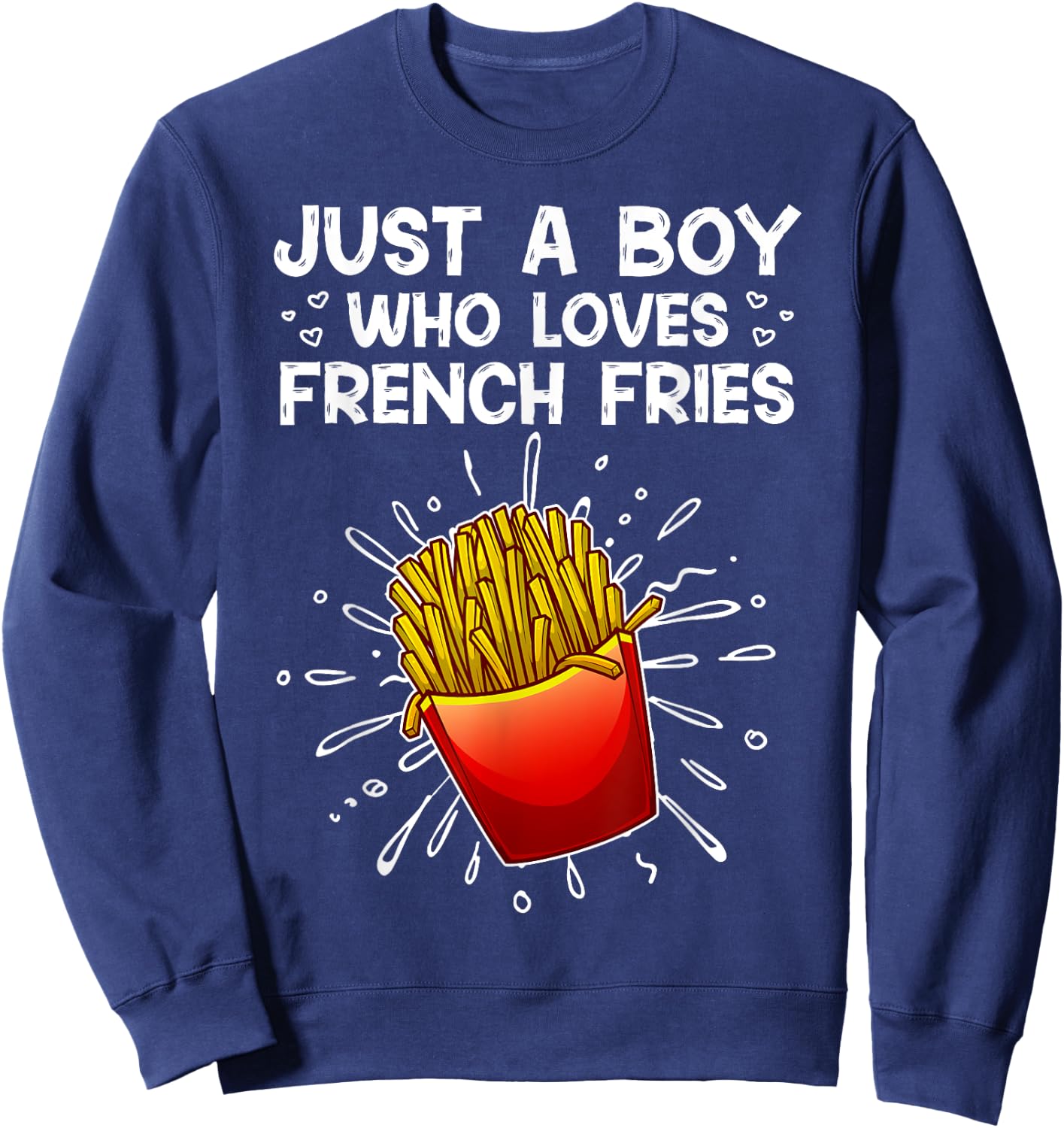Cool French Fries For Boys Kids Sweet Potato Chef Fast Food Sweatshirt - Sweatshirt | Navy