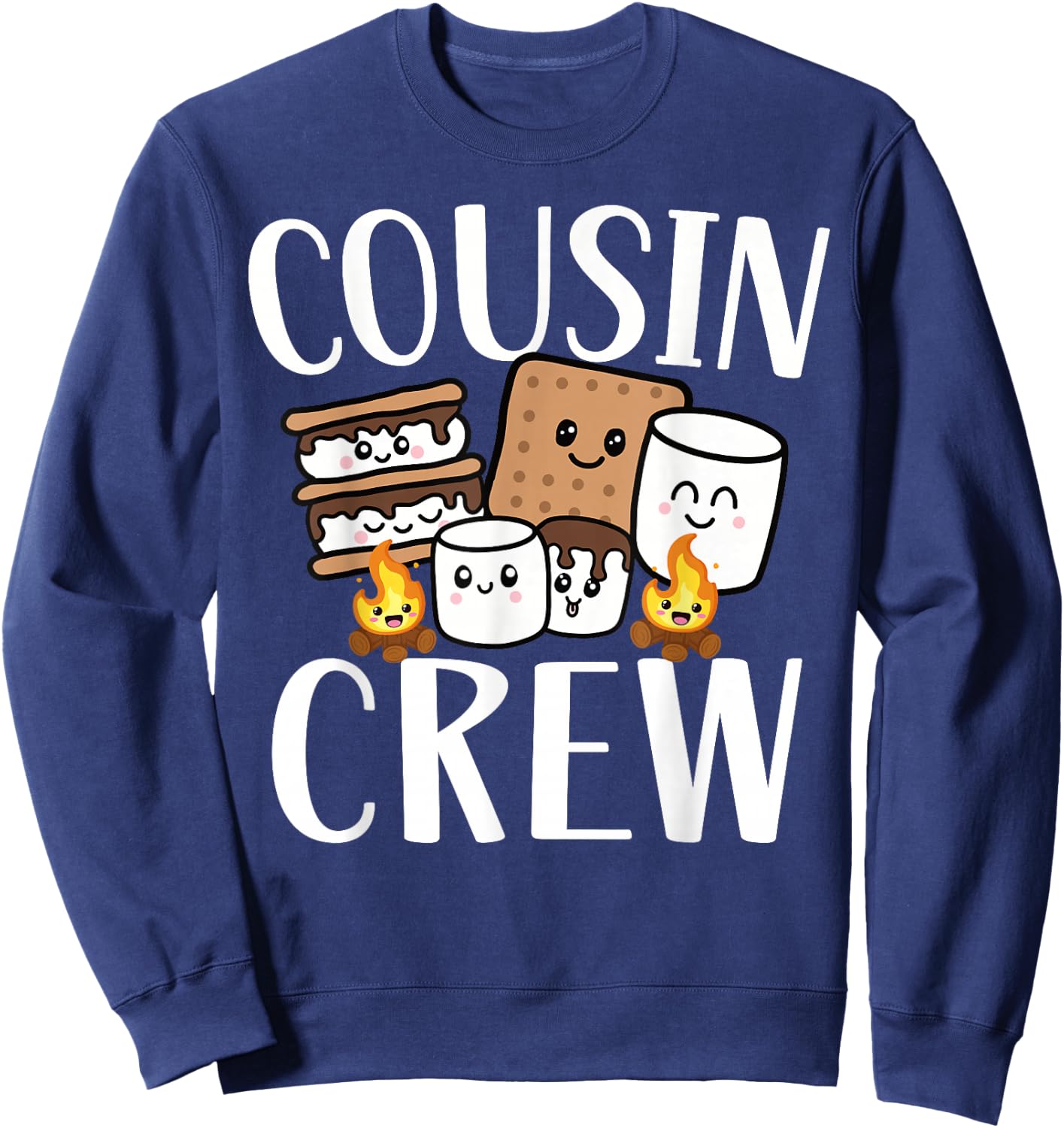 Cousin Crew 2024 Camping Trip Smore Campfire Group Squad Sweatshirt - Sweatshirt | Navy