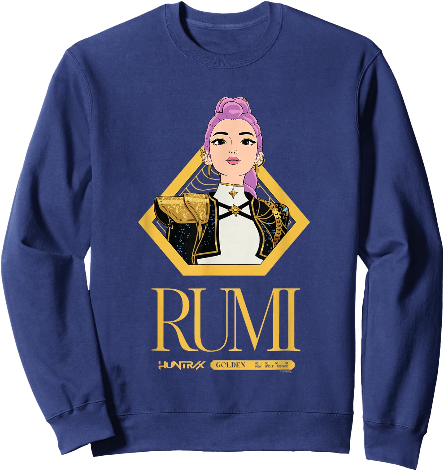 Kpop Demon Hunters Golden Rumi Officially Licensed Sweatshirt - Sweatshirt | Navy