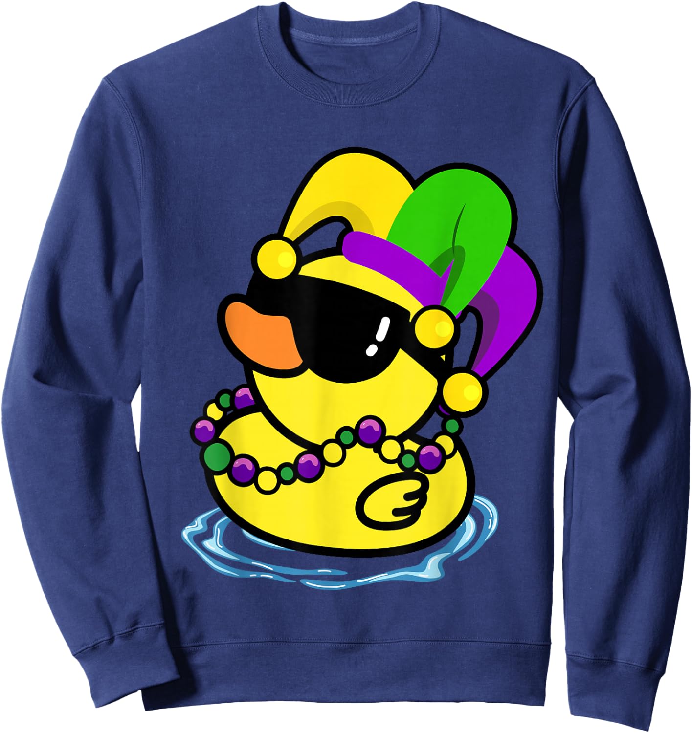 Cool Mardi Gras Duck New Orleans Carnival Party Women Men Sweatshirt - Sweatshirt | Navy