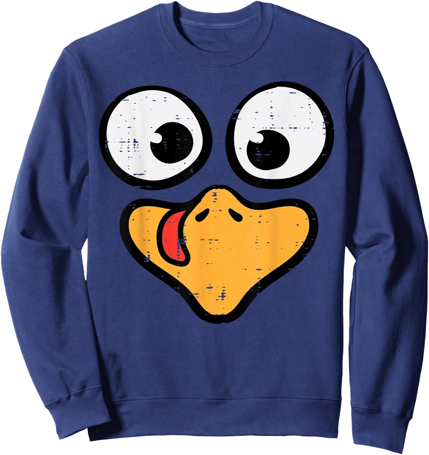 Thanksgiving Turkey Face Funny Match Costume Women Men Kids Sweatshirt - Sweatshirt | Navy