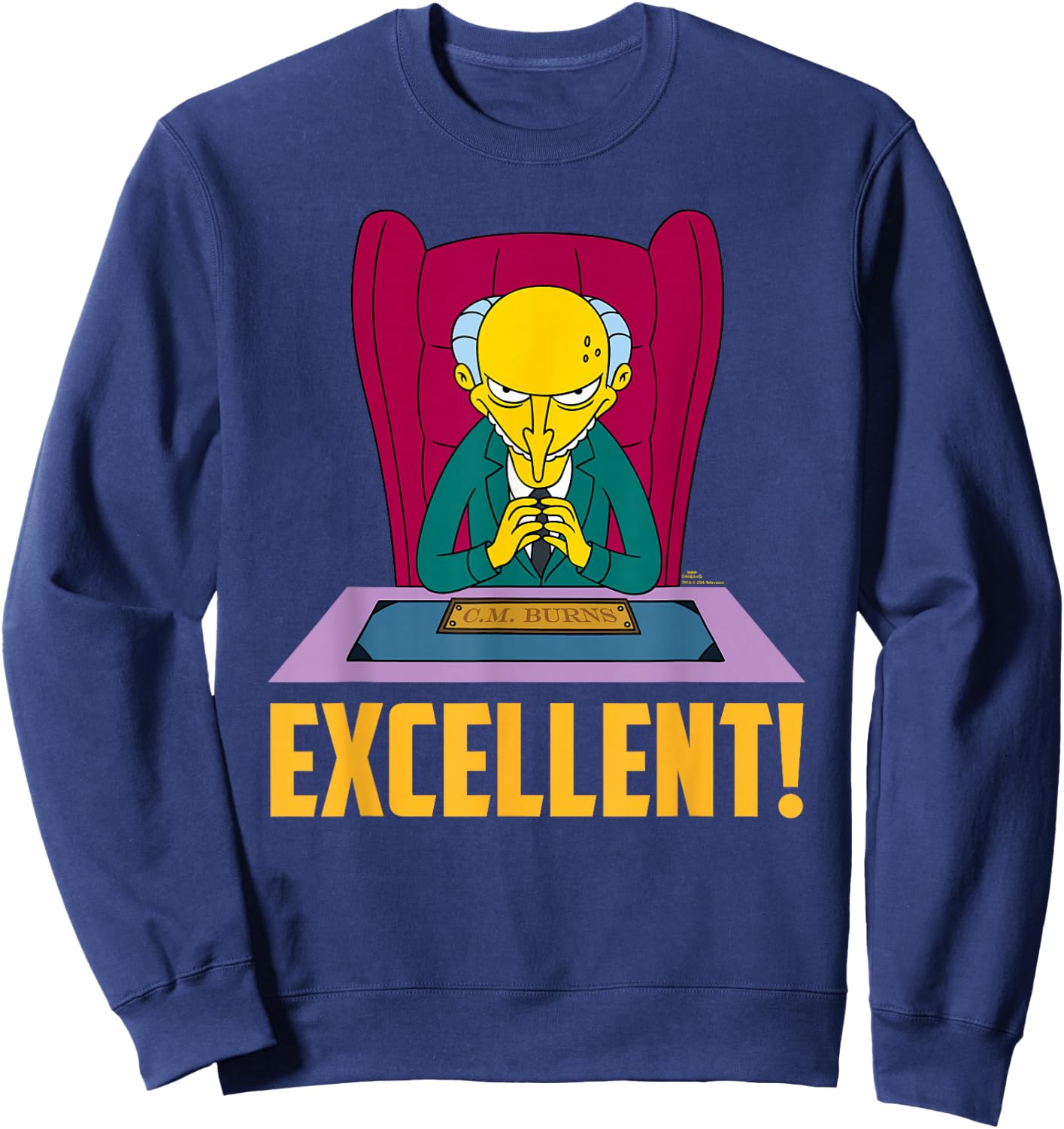 The Simpsons Mr. Burns at Desk Excellent , black Sweatshirt - Sweatshirt | Navy