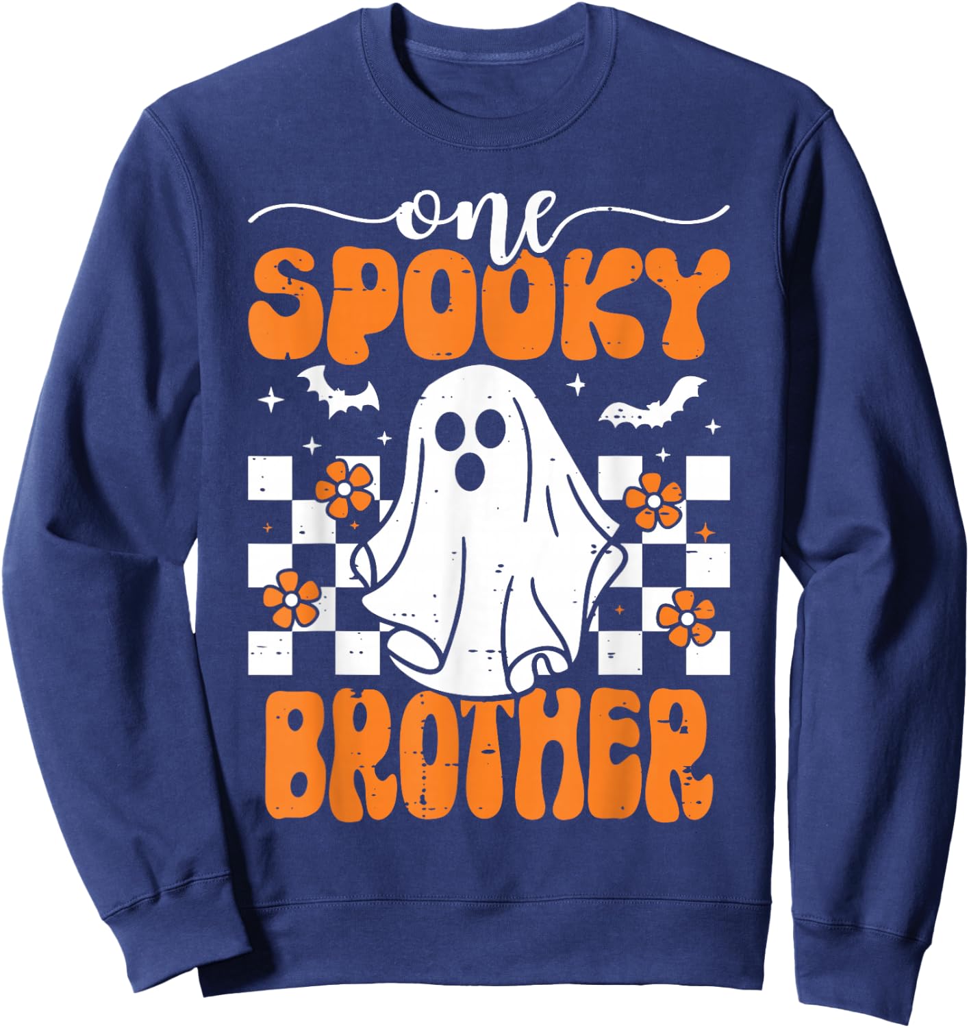 One Spooky Brother Matching Family Halloween Costumes Sweatshirt - Sweatshirt | Navy