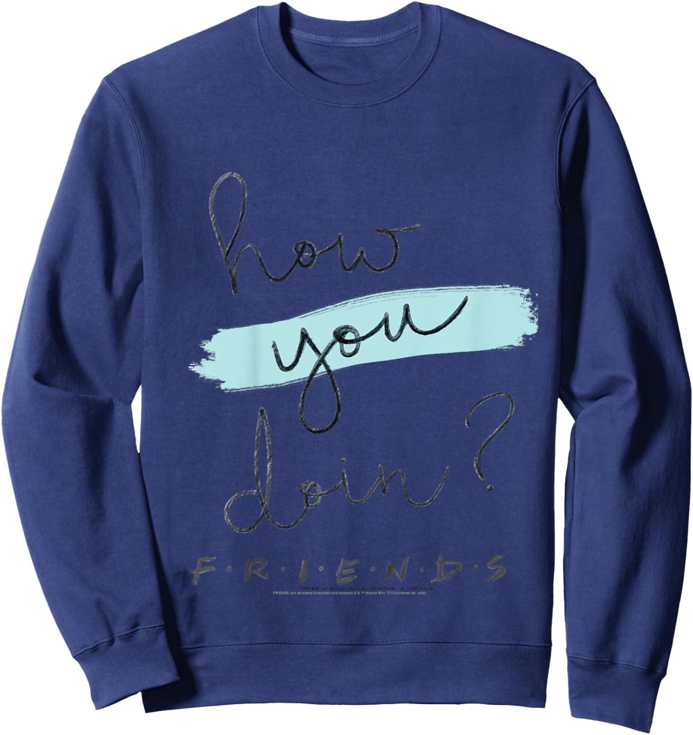 Kids Friends How You Doin Handwriting Camiseta , Black, 2 Sweatshirt - Sweatshirt | Navy