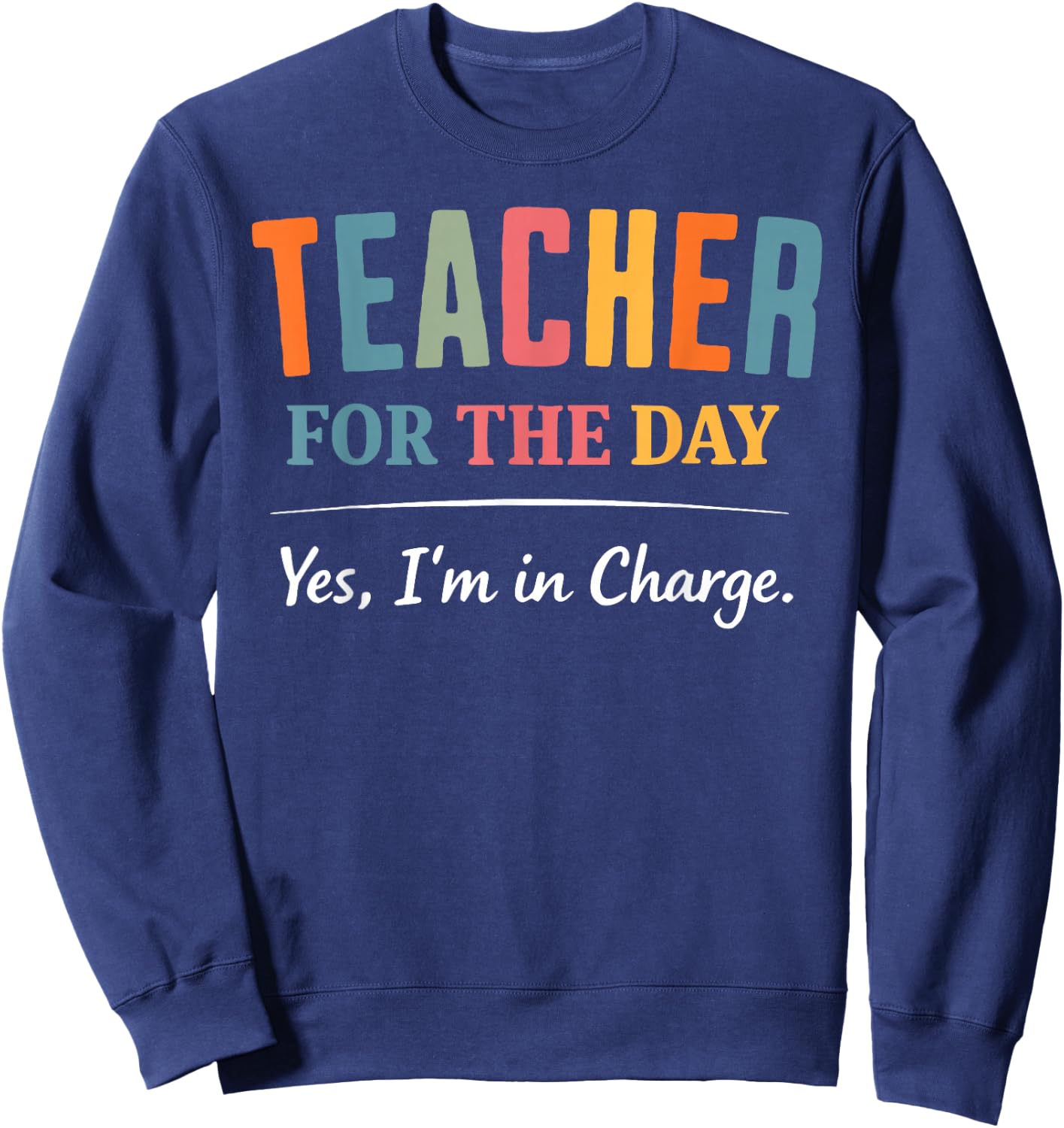 Teacher for A Day Elementary School Student Retro Kids Girls Sweatshirt - Sweatshirt | Navy