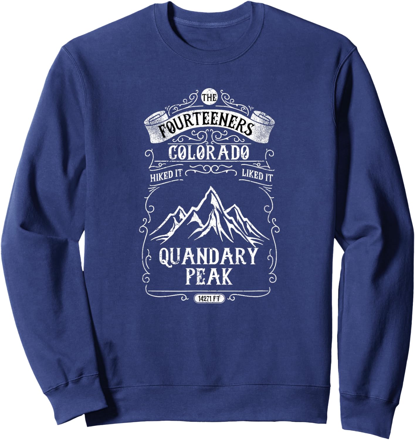 Colorado-Fourteeners-Hiking-Quandary Peak Sweatshirt - Sweatshirt | Navy