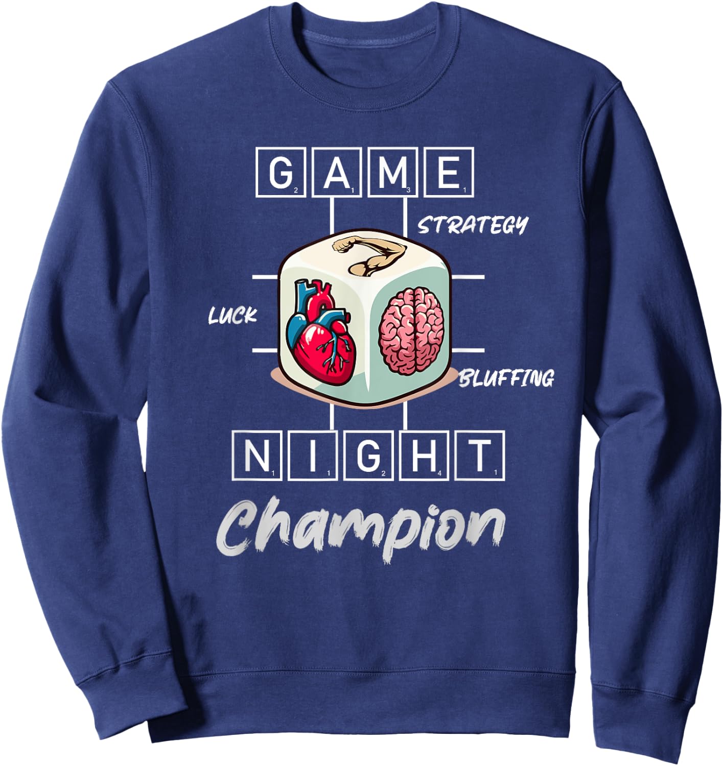Game Night Champion Dice Design | Board Game Enthusiast. Sweatshirt - Sweatshirt | Navy