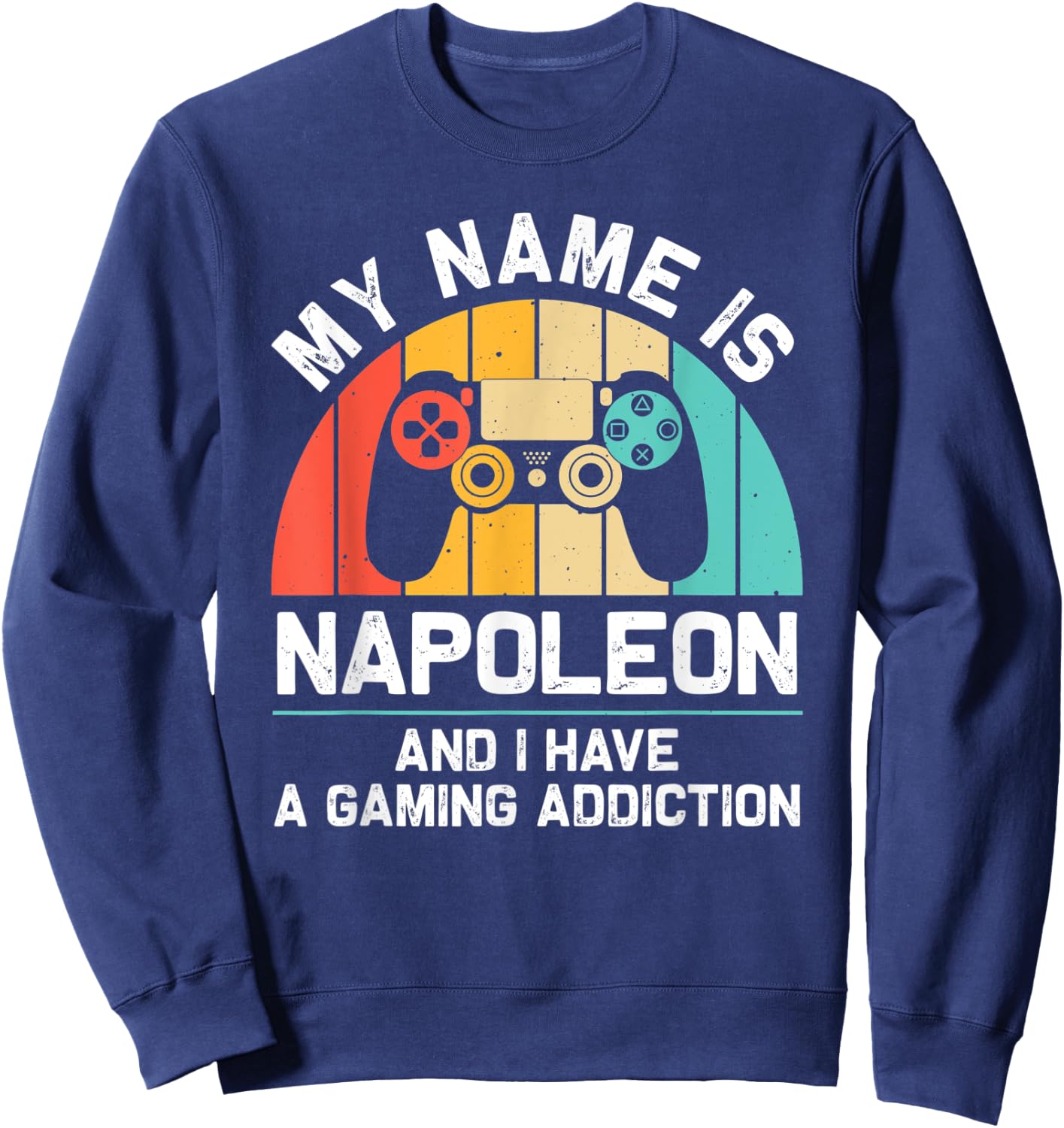 NAPOLEON Gift Name Personalized Funny Gaming Geek Birthday Sweatshirt - Sweatshirt | Navy