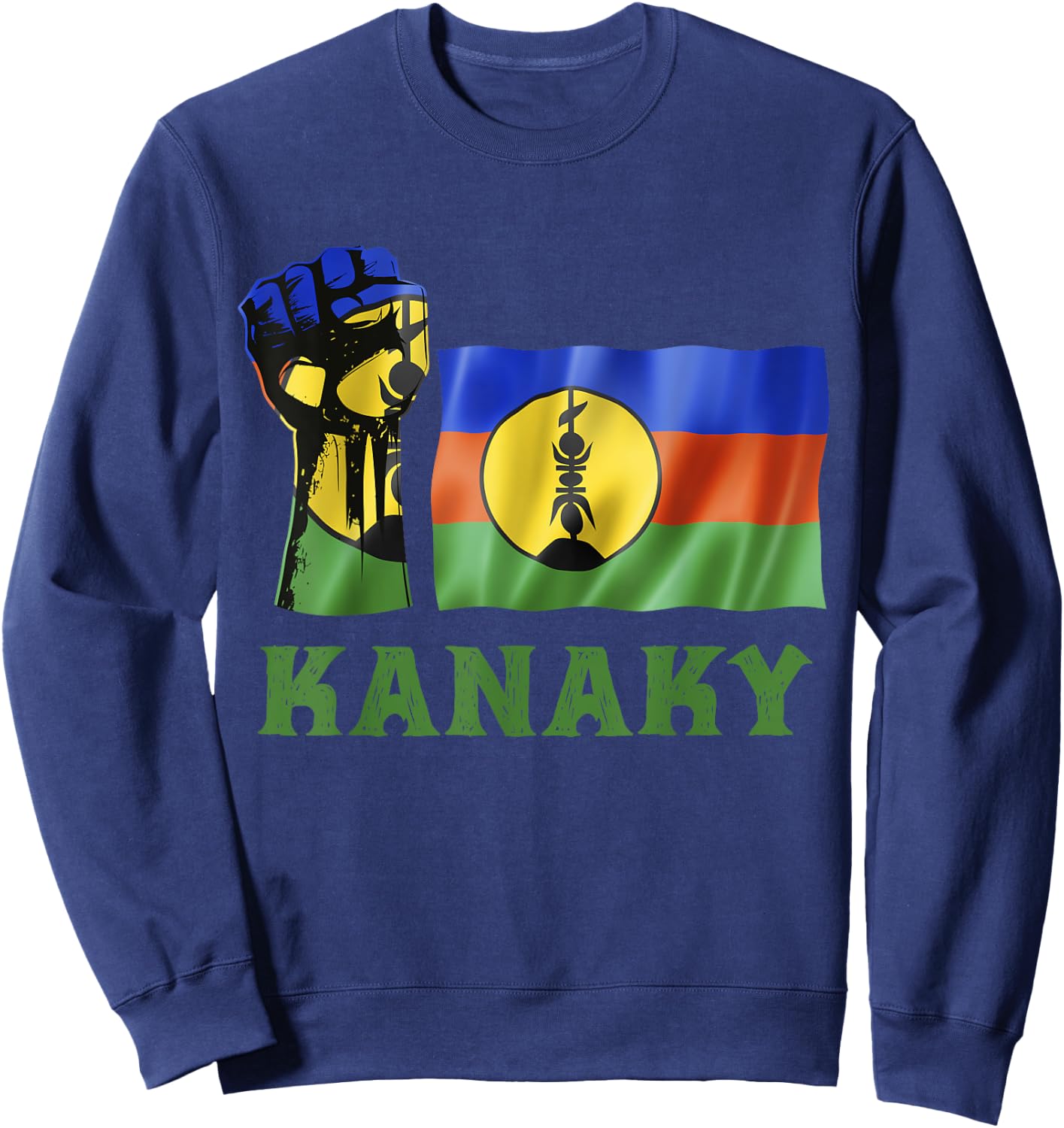 Kanaky Flag New Caledonia People Honor And Respect , Black, S Sweatshirt - Sweatshirt | Navy