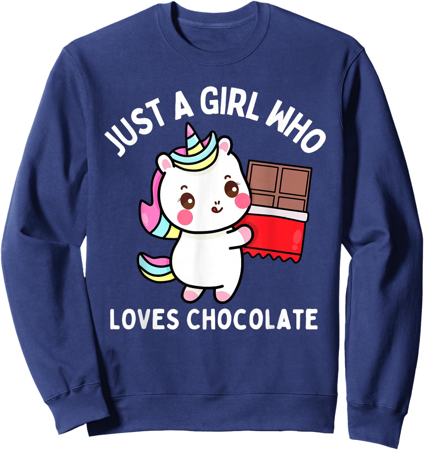 Just A Girl Who Loves Chocolate Bars Kids Toddler Baby 5T 4T Sweatshirt - Sweatshirt | Navy