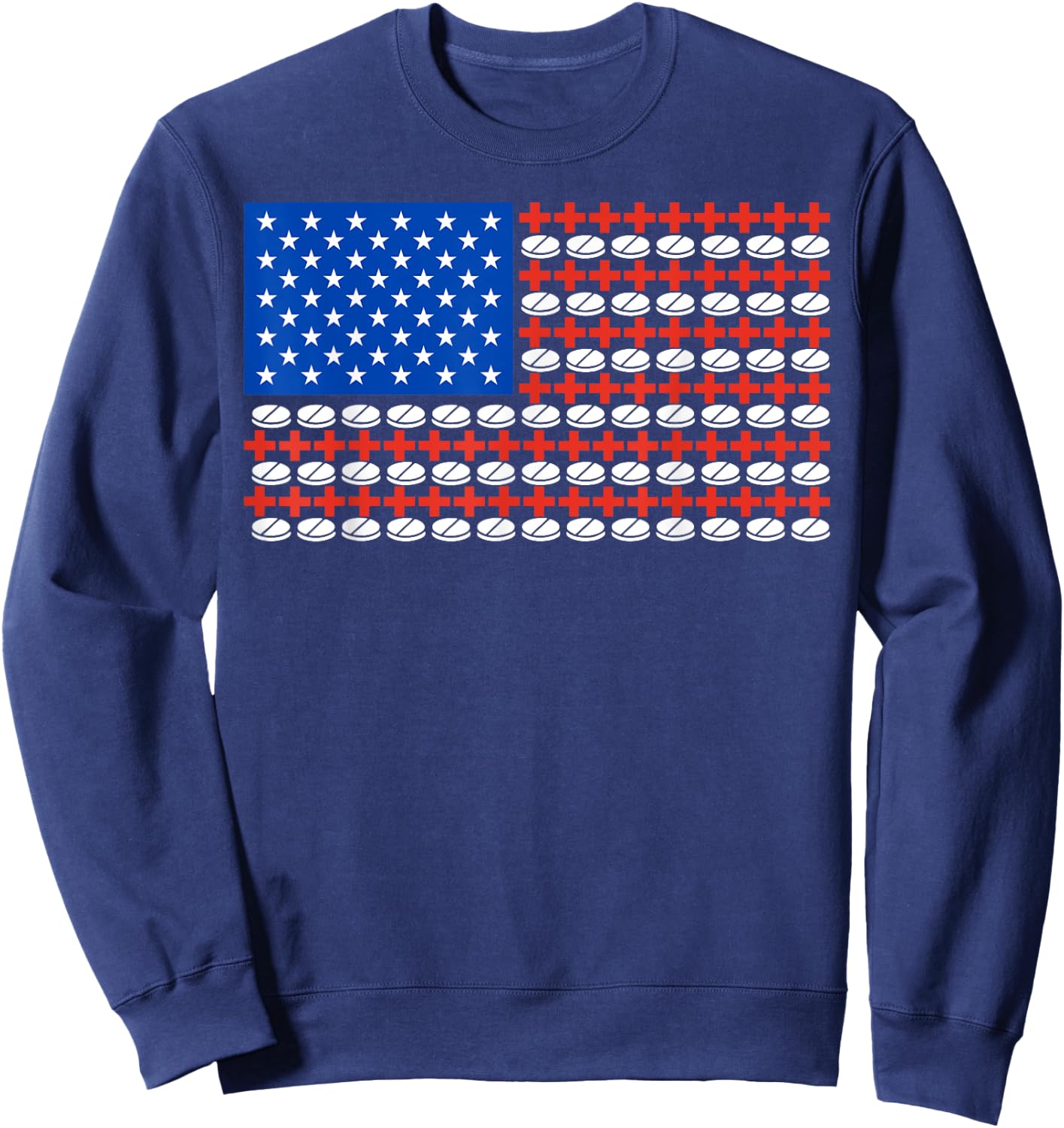 Medical Nursing Doctor US Flag 4th Of July Pharmacy Tech Sweatshirt - Sweatshirt | Navy