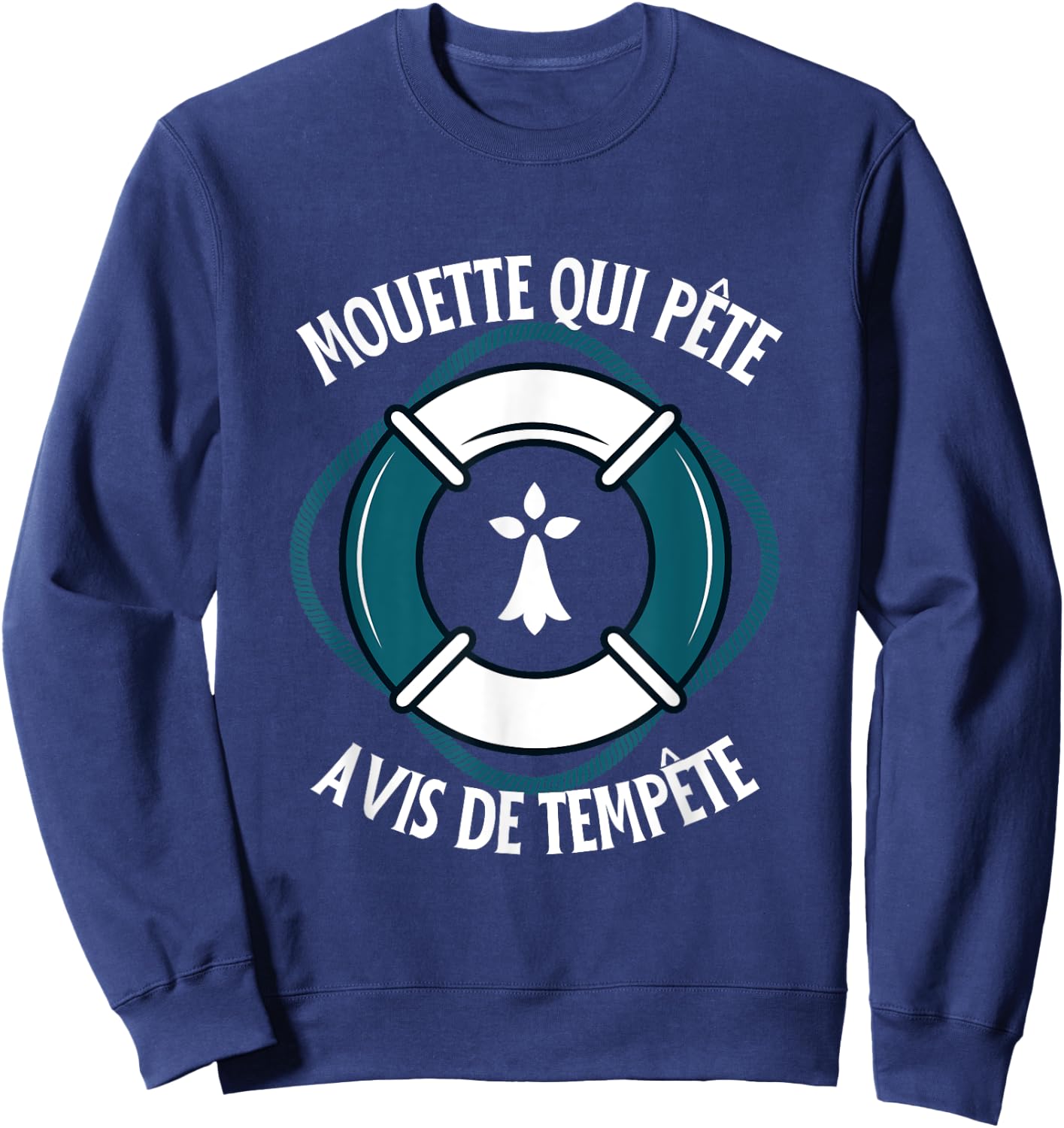 Humour Bretagne | Mouette Qui Farte Avis de Tempête Sweatshirt - Sweatshirt | Navy