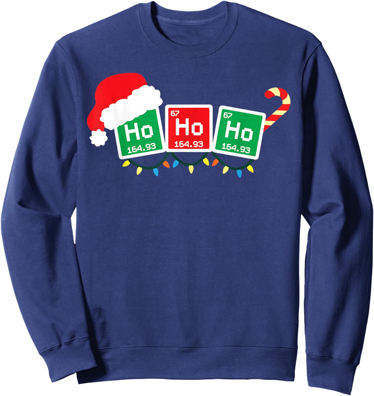 Ho Ho Ho Periodic Table Shirt Chemist Physics Christmas Gift Sweatshirt - Sweatshirt | Navy