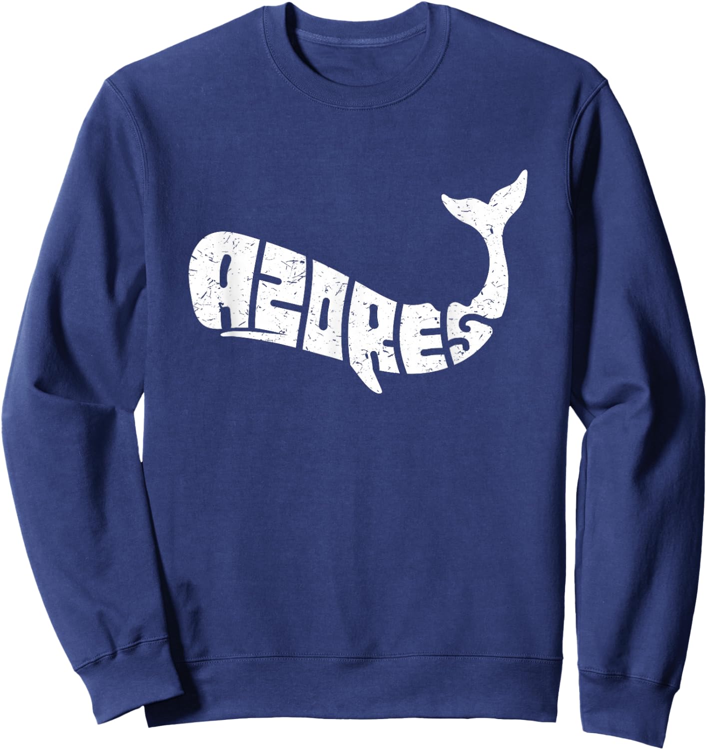 Azores Whale Word Art - Funny Animal Sweatshirt - Sweatshirt | Navy