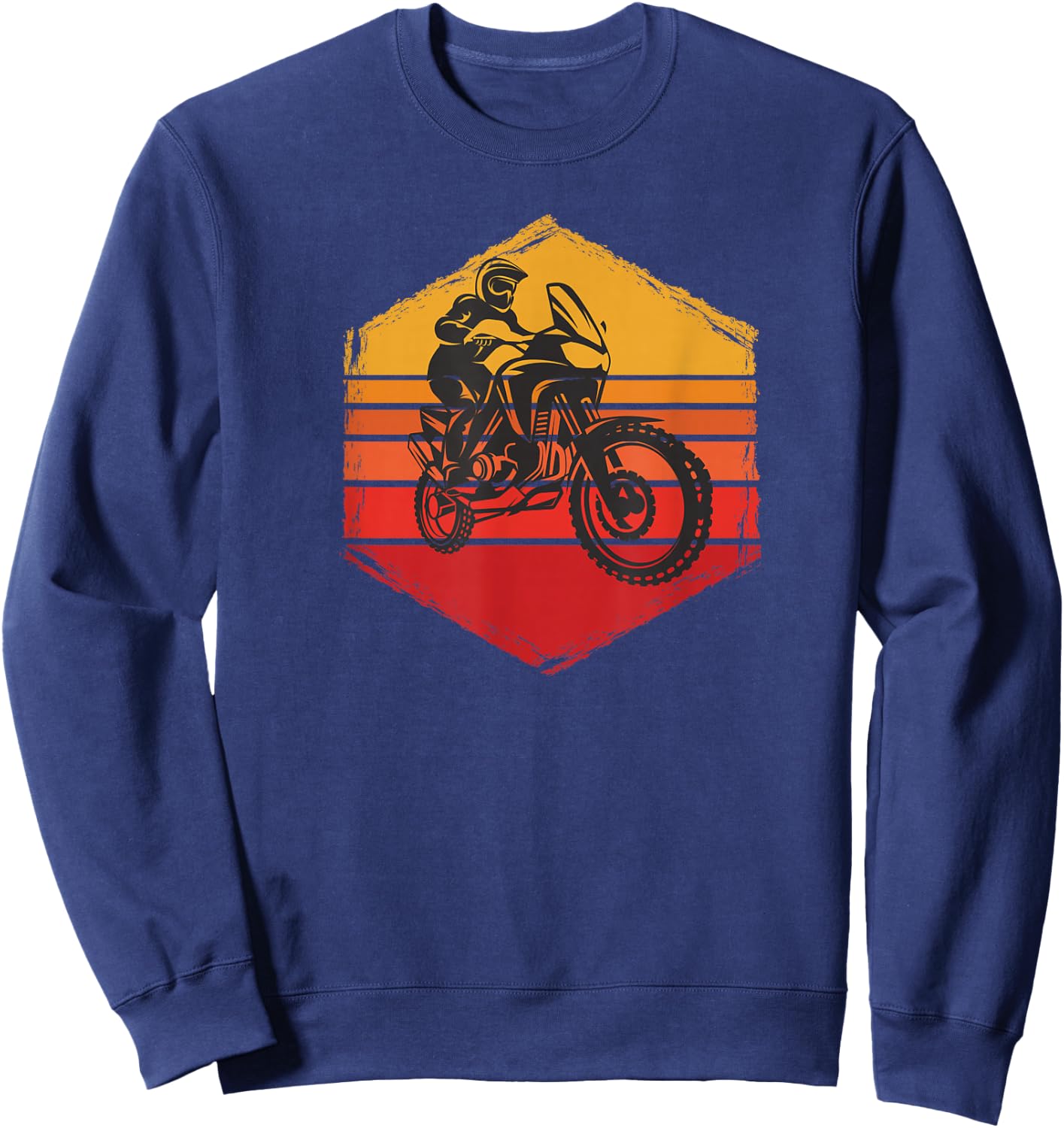 Design Adventure Trail Motorcycle Travel Sweatshirt - Sweatshirt | Navy