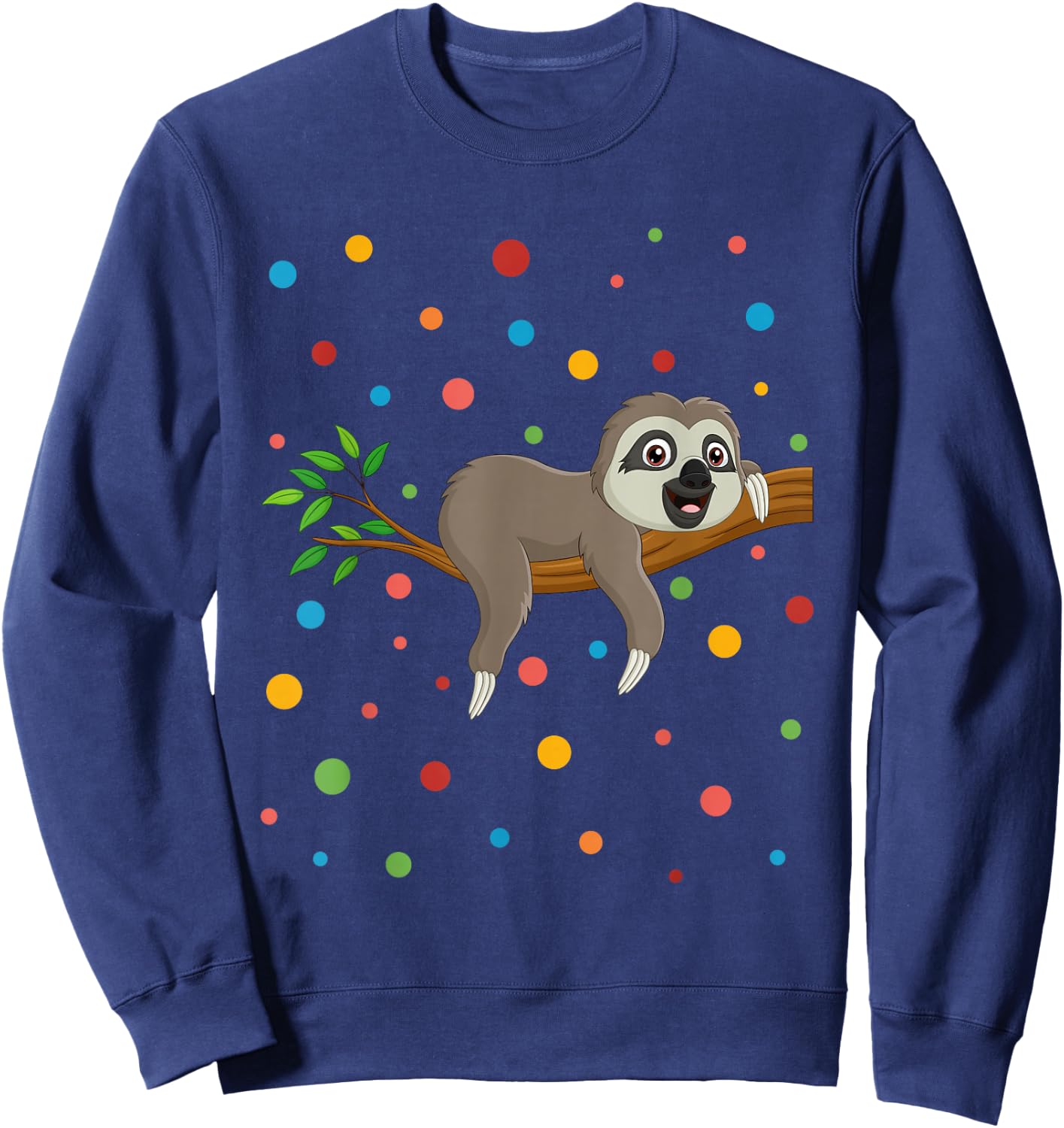 Dot Day Shirt Polka Dots Sloth Kids Boys Girls Youths Sweatshirt - Sweatshirt | Navy