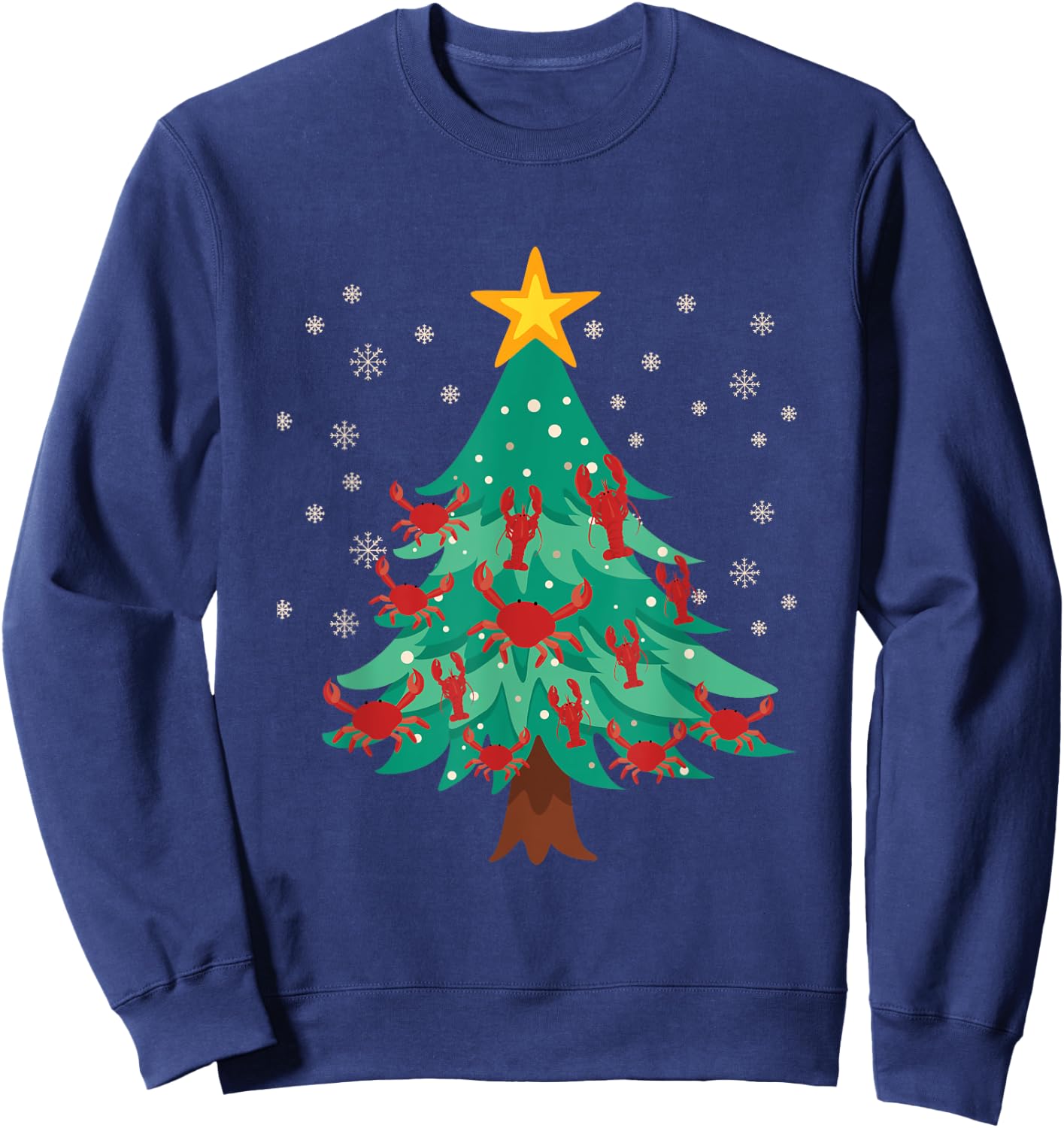 Cajun Louisiana Christmas Lobster Crawfish Merry Crabmas Sweatshirt - Sweatshirt | Navy