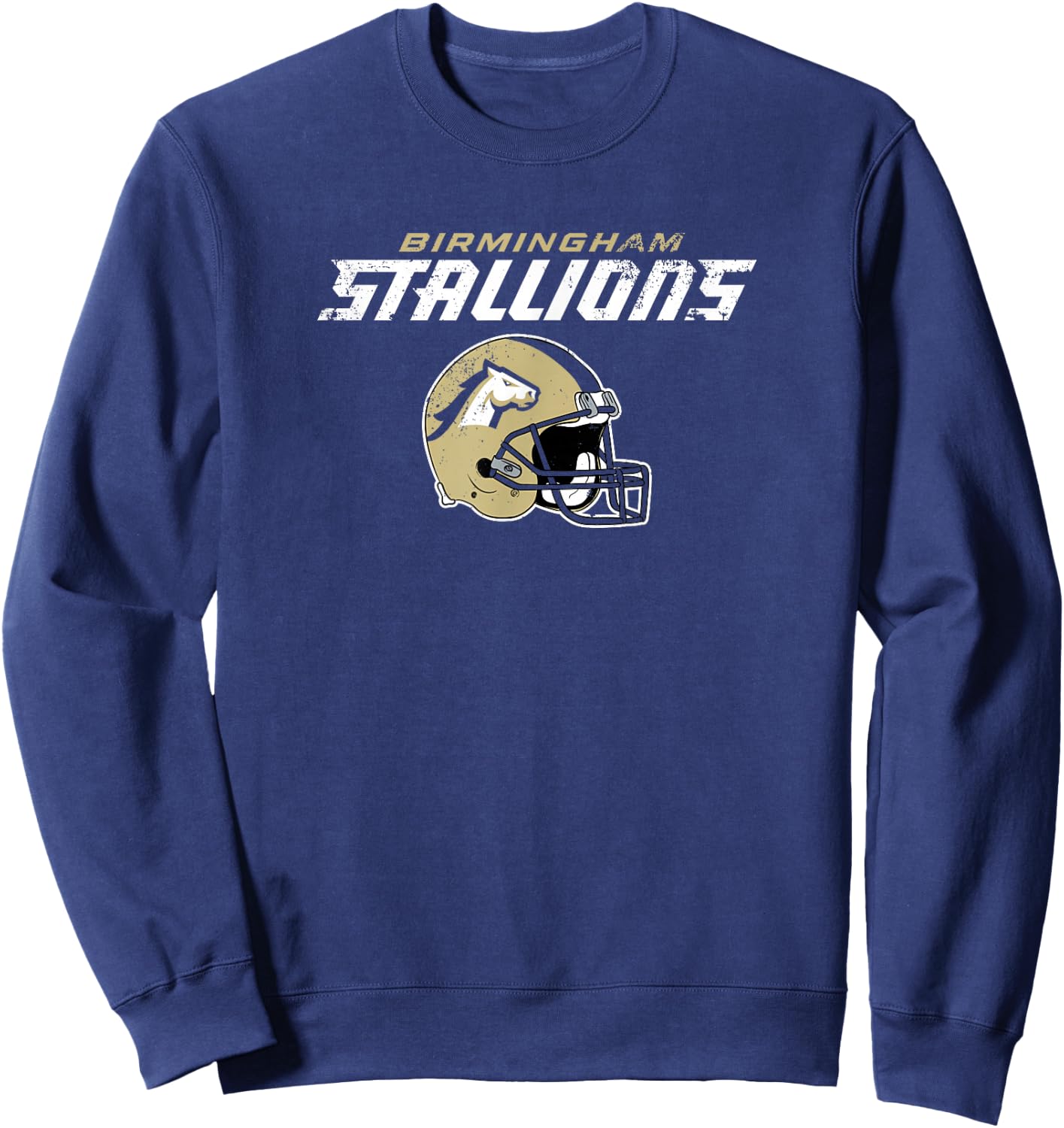 Birmingham Stallions: Vintage Helmet Sweatshirt - Sweatshirt | Navy