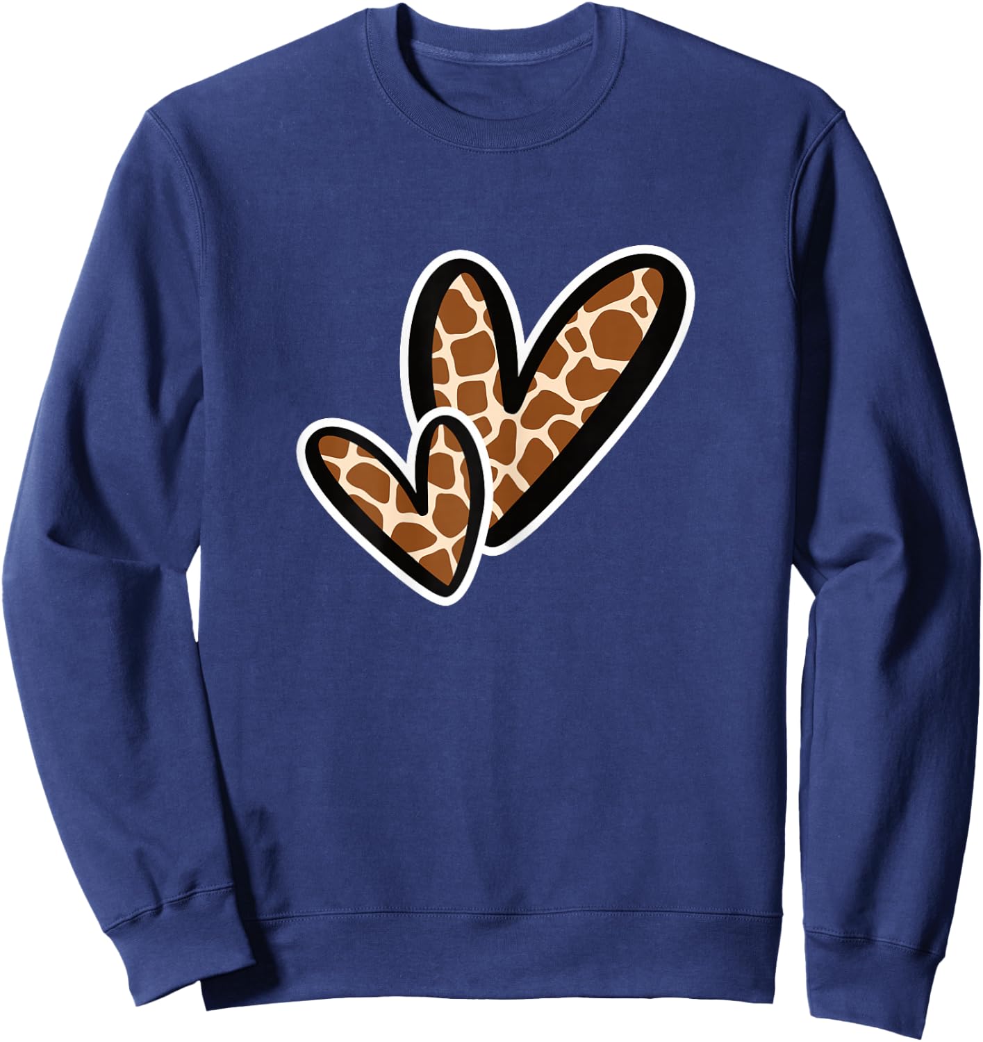 Cute Giraffe Pattern Heart Love Women Girls Sweatshirt - Sweatshirt | Navy