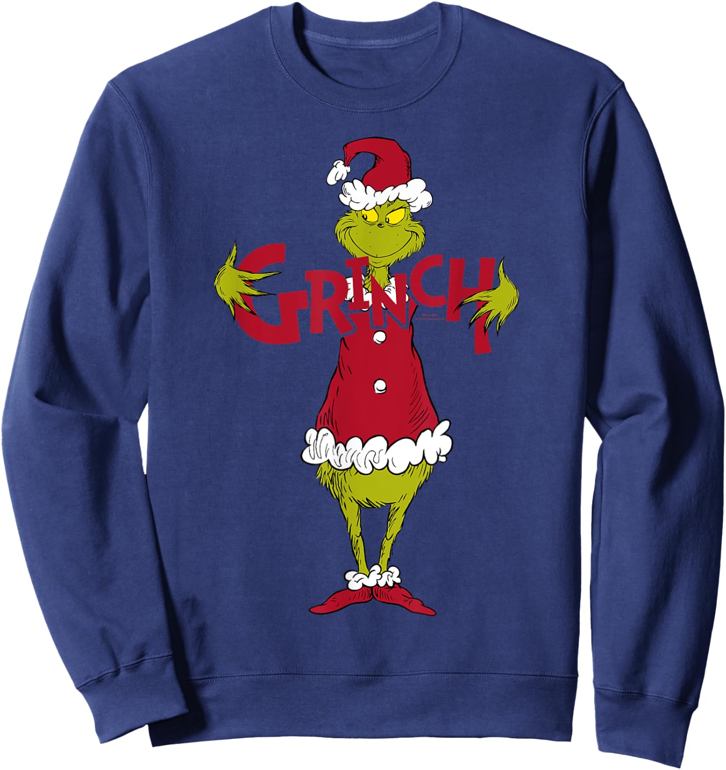 Grinch - Playing Letters , Black, S Sweatshirt - Sweatshirt | Navy