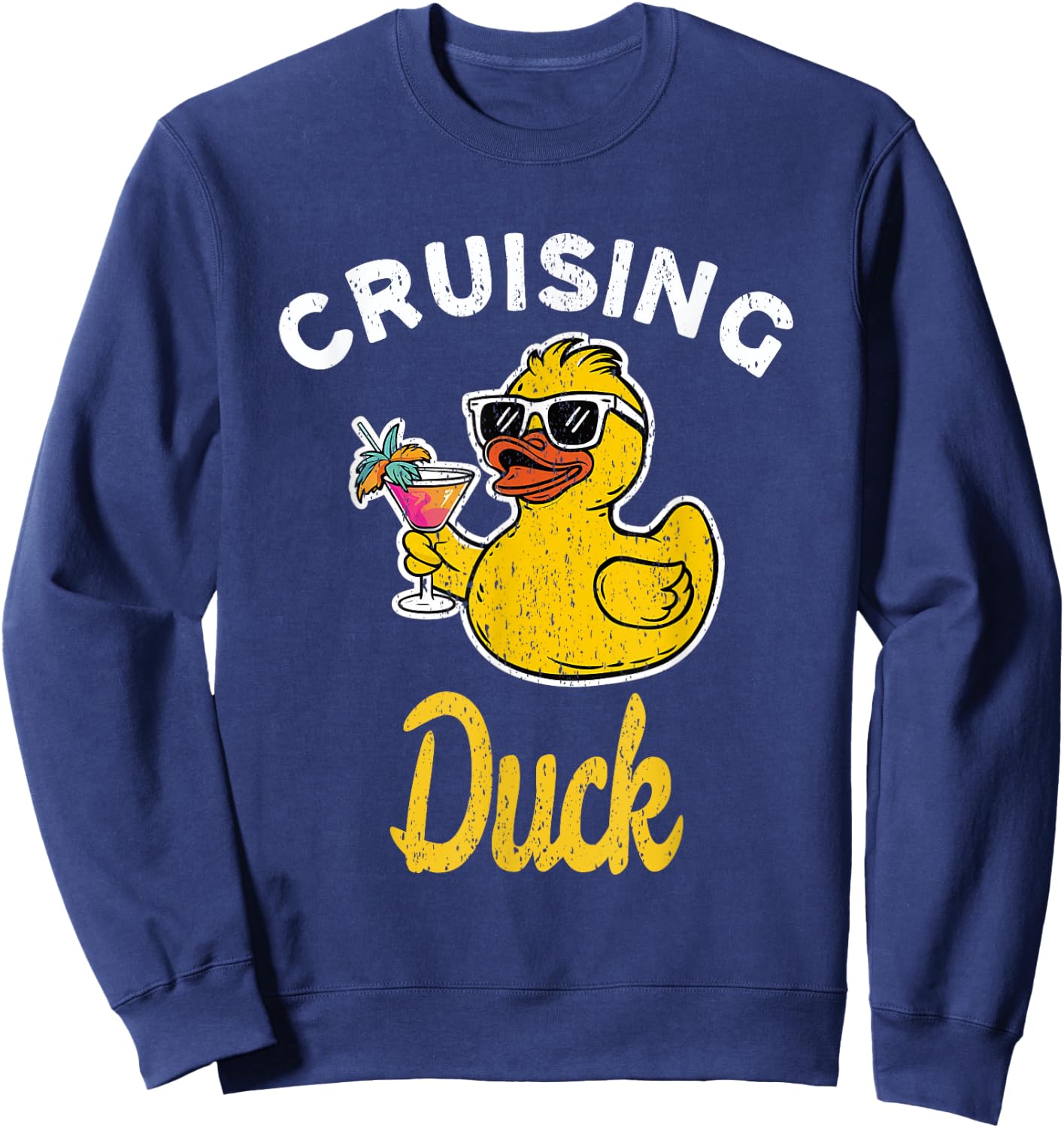 Cruising Duck Duck Cruise Funny Family Cruising Matching Sweatshirt - Sweatshirt | Navy