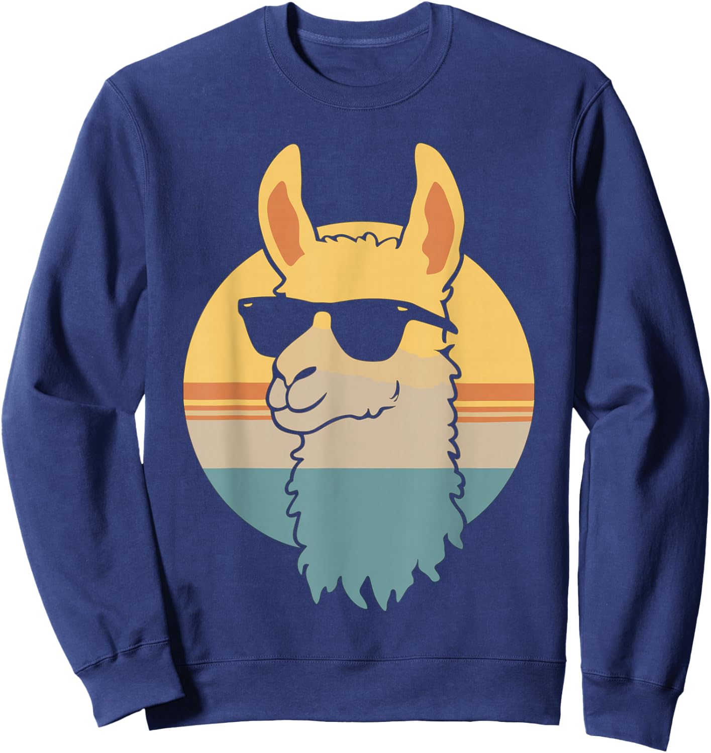 Funny Llama Sunglasses Sweatshirt - Sweatshirt | Navy