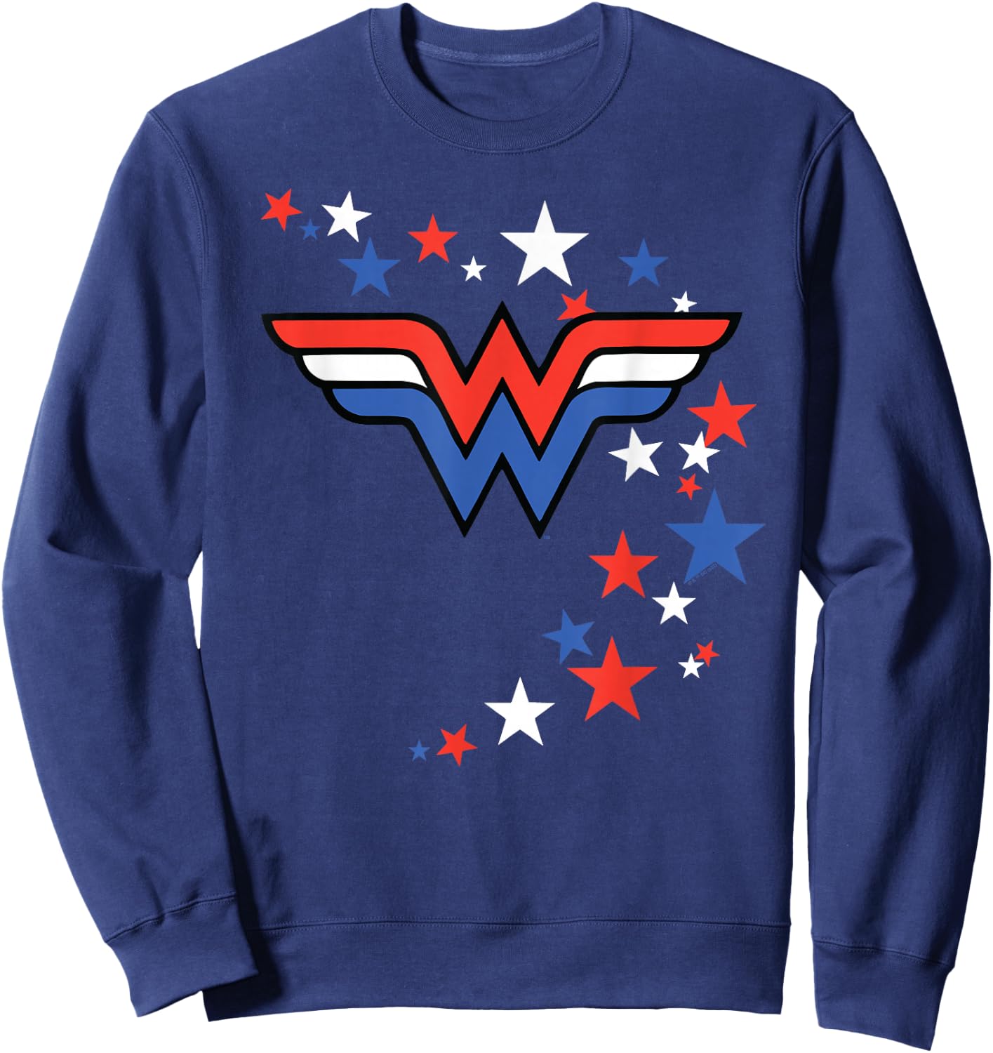 Wonder Woman Swirling Stars 4th of July Sweatshirt - Sweatshirt | Navy
