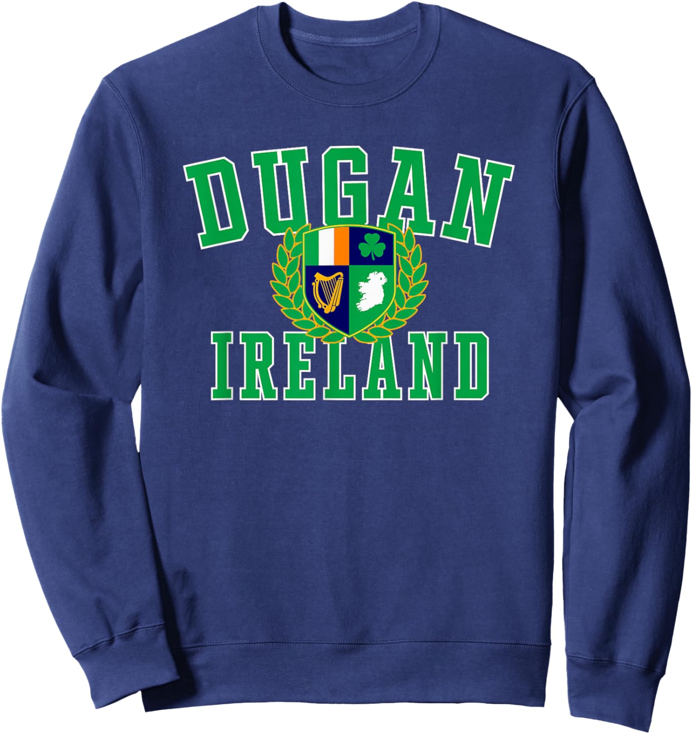 Irish Surname Dugan Ireland Crest Sweatshirt - Sweatshirt | Navy
