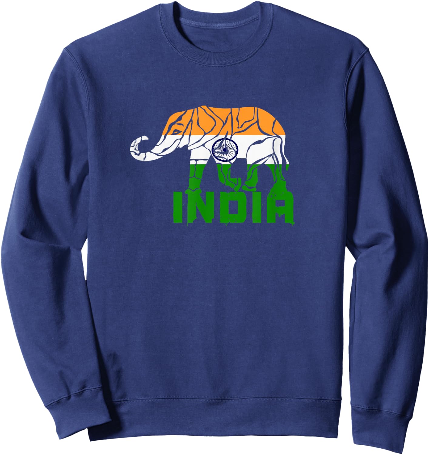 Indian elephant with national colours and national flag gift Sweatshirt - Sweatshirt | Navy