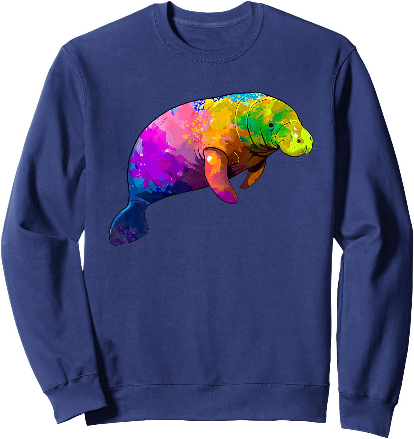 Cute Manatee Art Women Kids Sea Cow Lover Manatee Sweatshirt - Sweatshirt | Navy