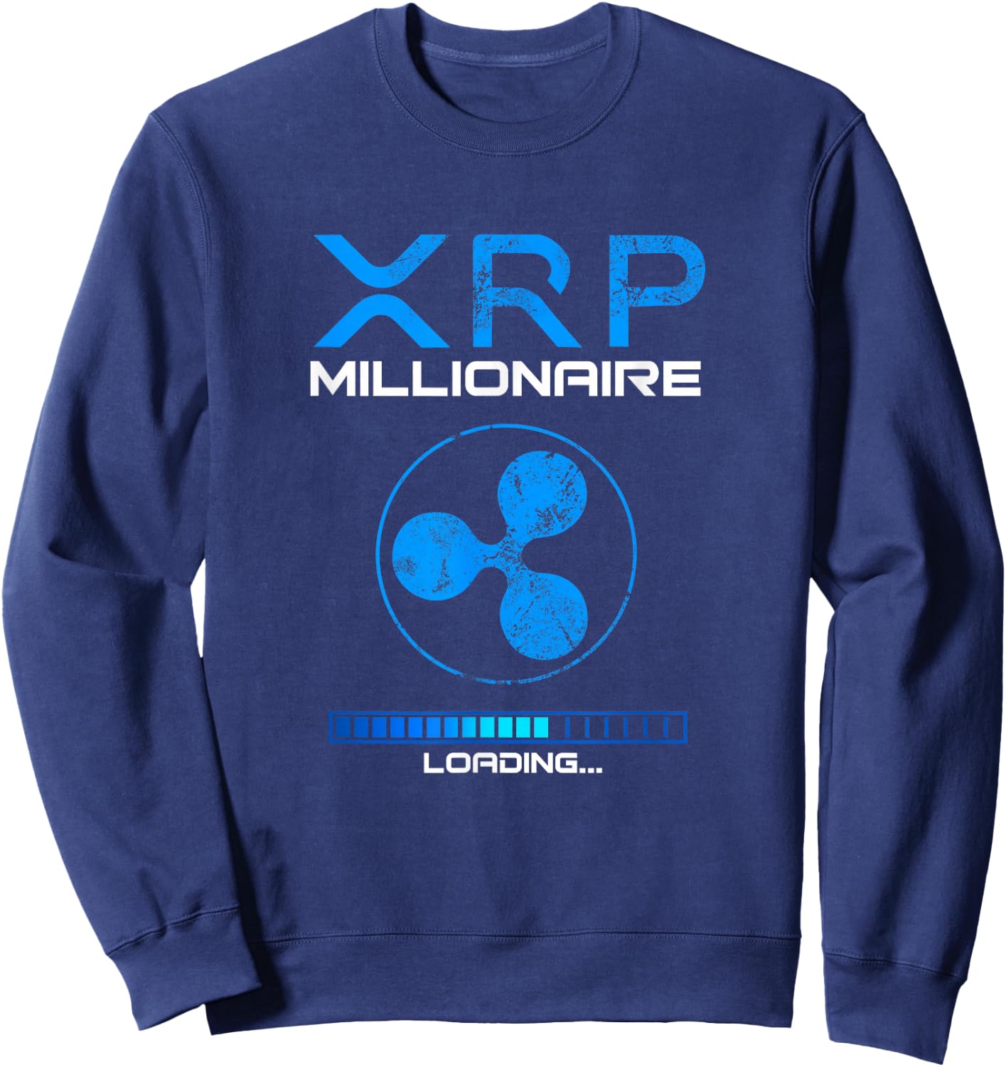 Loading Ripple Token by XRP Crypto MILLIONAIRE , Black, S Sweatshirt - Sweatshirt | Navy