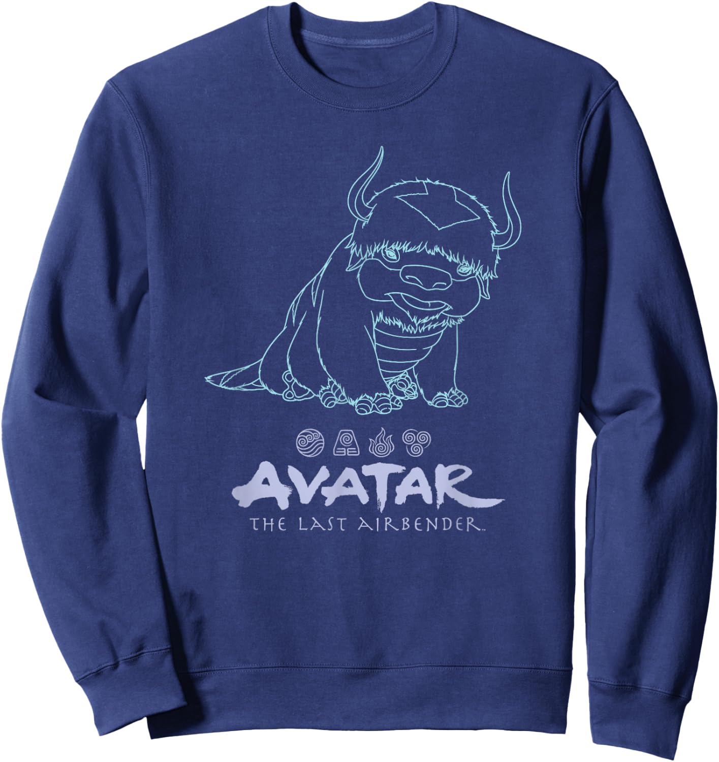 Avatar: The Last Airbender Appa Outline Portrait Sweatshirt - Sweatshirt | Navy