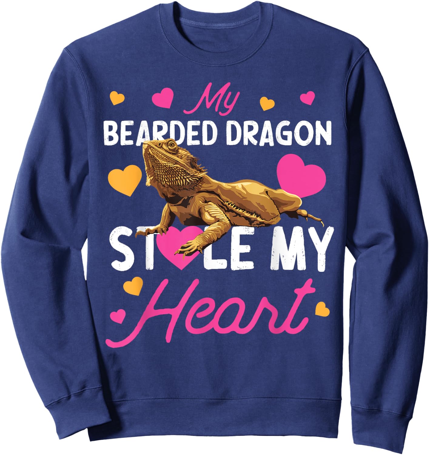 My Bearded Dragon Stole My Heart Valentines Day Sweatshirt - Sweatshirt | Navy