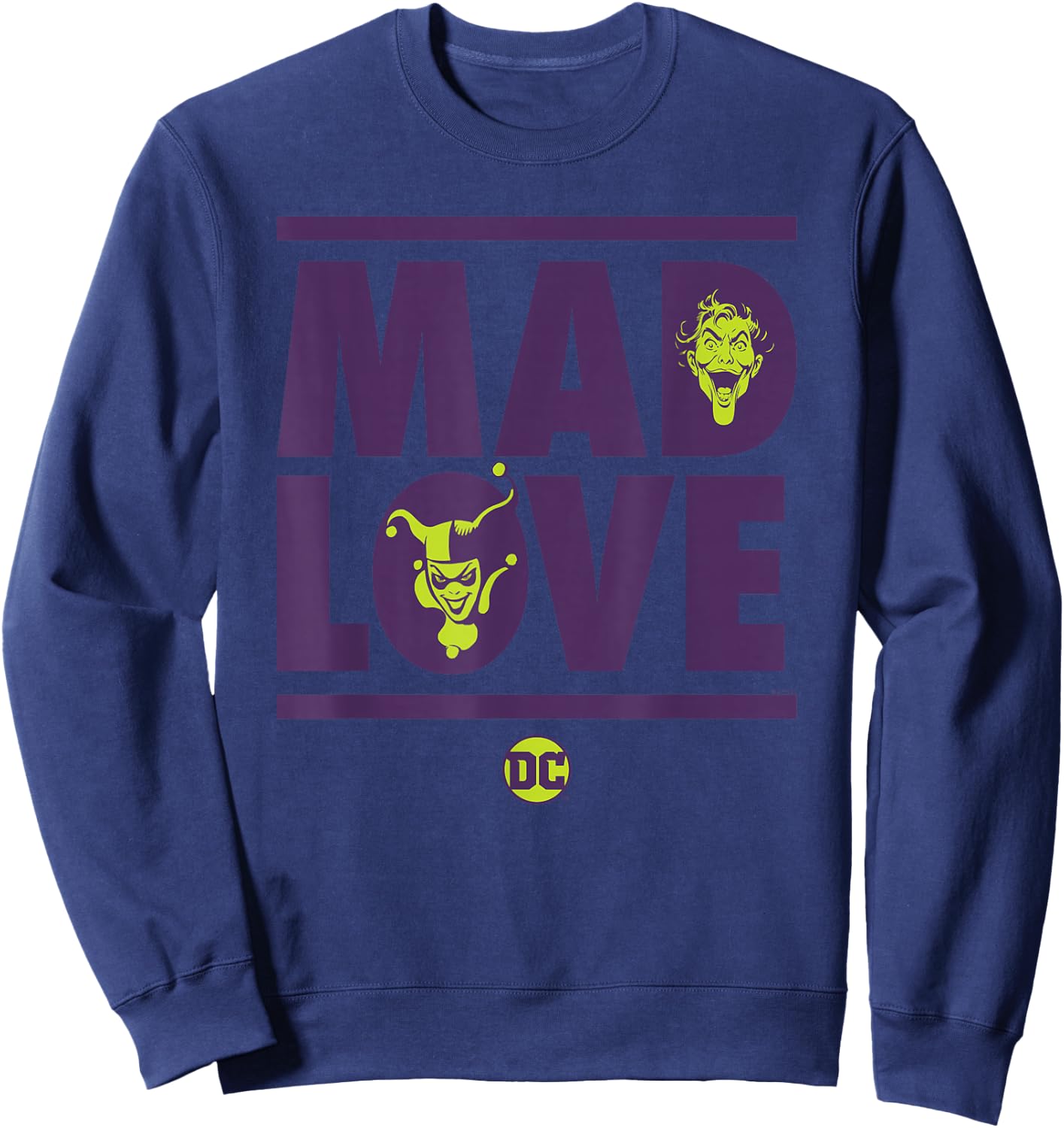Batman Valentine's Day Joker Harley Quinn Mad Love Sweatshirt - Sweatshirt | Navy