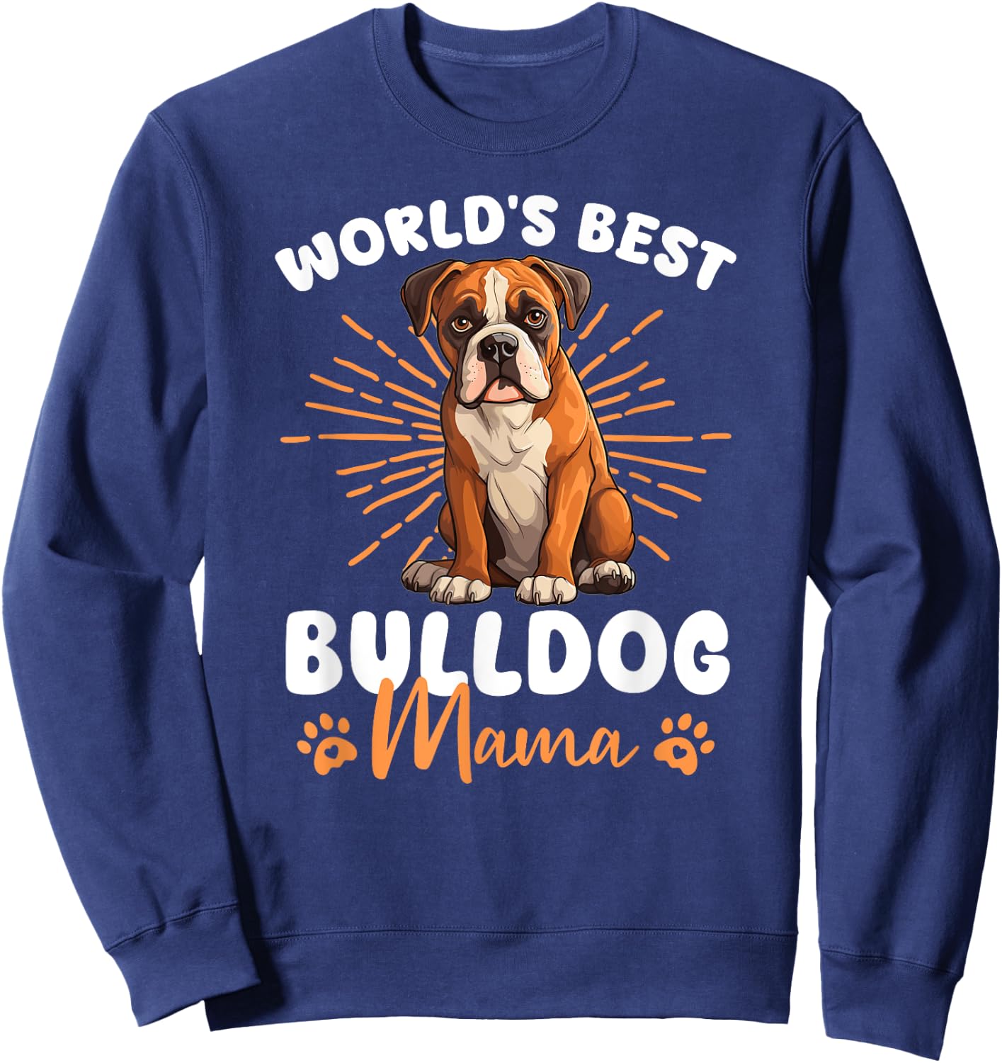 American Bulldog Groovy World's Best American Bulldog mama Women Kids Sweatshirt - Sweatshirt | Navy