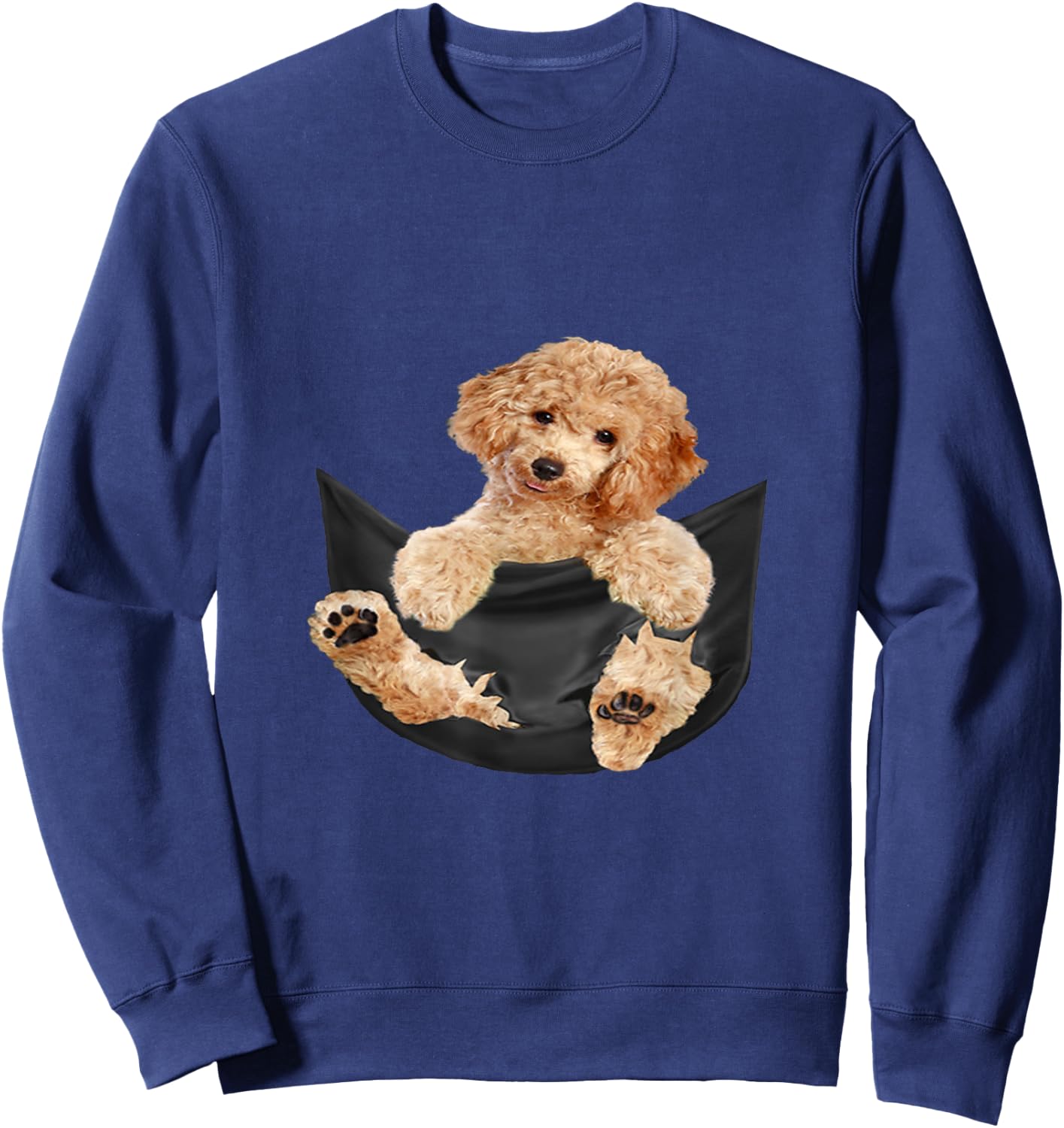 Dog Lovers Gifts Poodle In Pocket Funny Dog Men Women Girls Kids Sweatshirt - Sweatshirt | Navy
