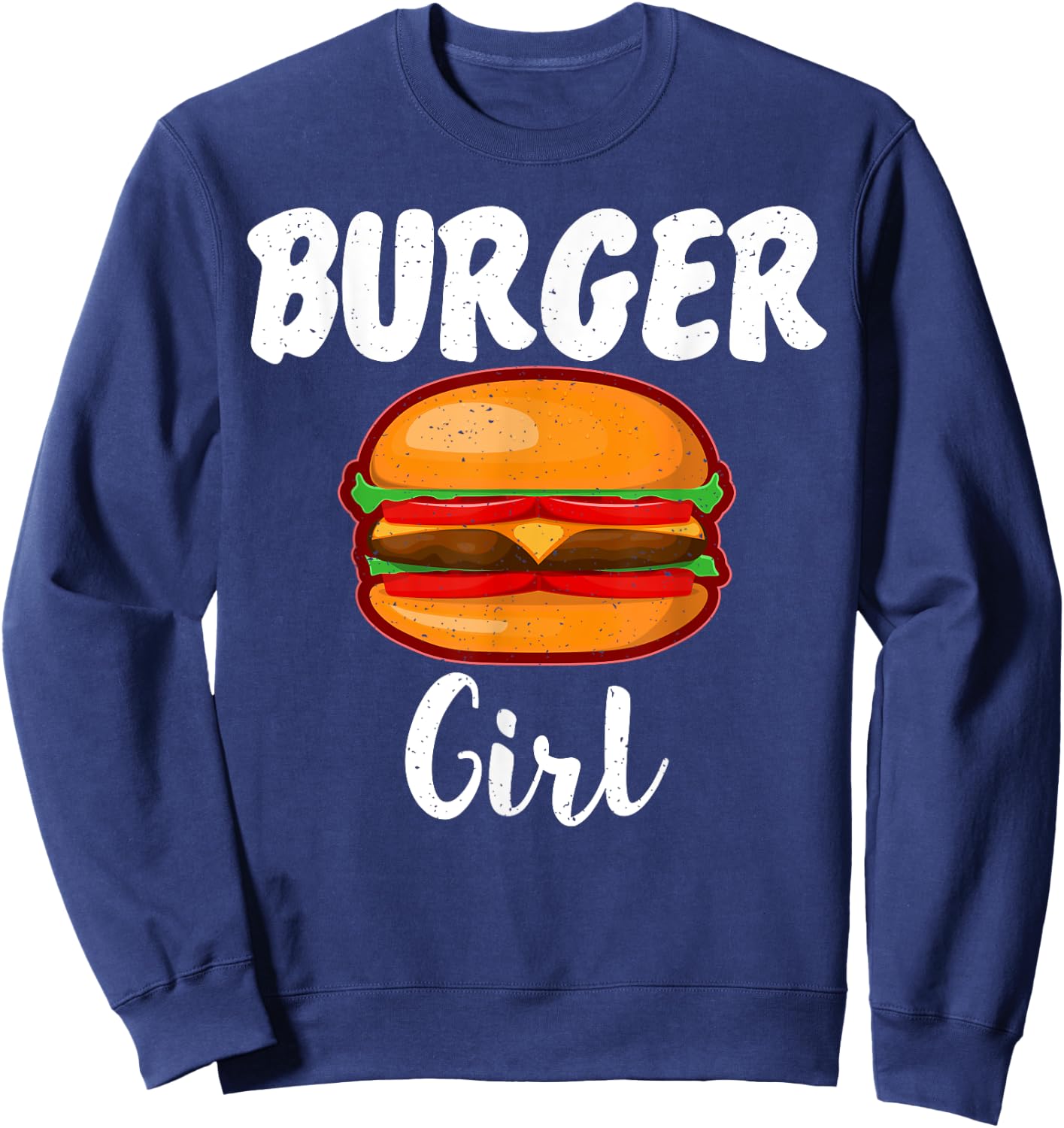 Hamburger Cheeseburger Burger Girl Sweatshirt - Sweatshirt | Navy