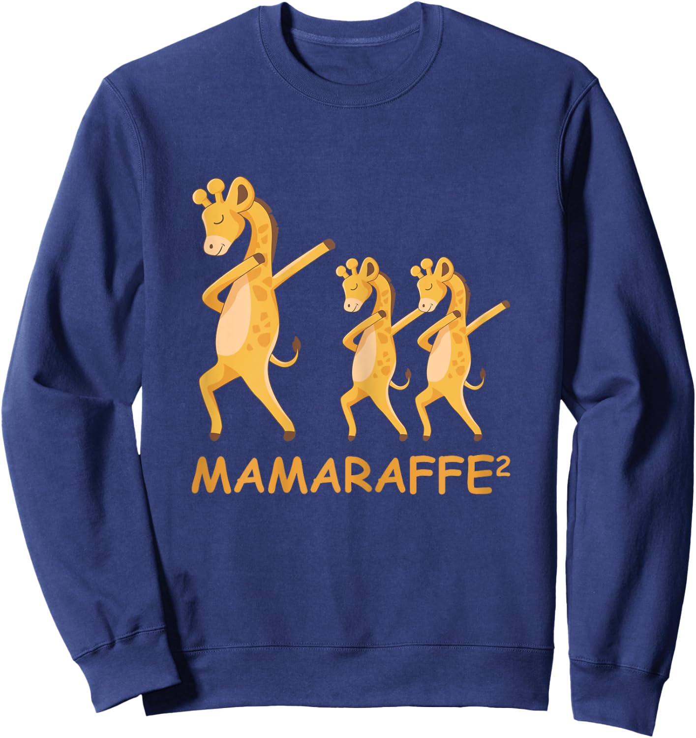 Dabbing Mamaraffe Giraffe Mom of Twins Sweatshirt - Sweatshirt | Navy