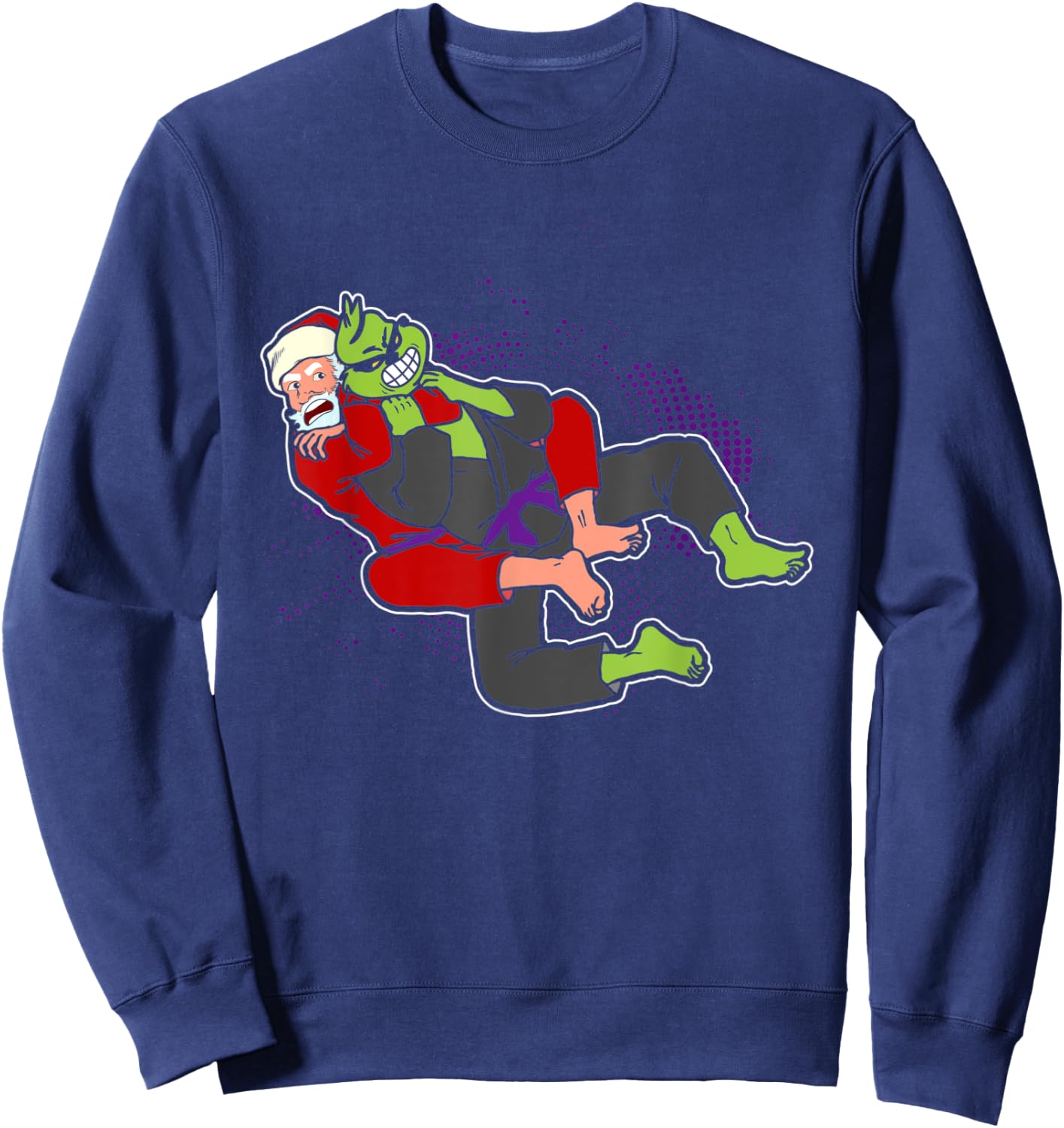 Santa strangles monster holiday Jiu jitsu martial arts mma Sweatshirt - Sweatshirt | Navy