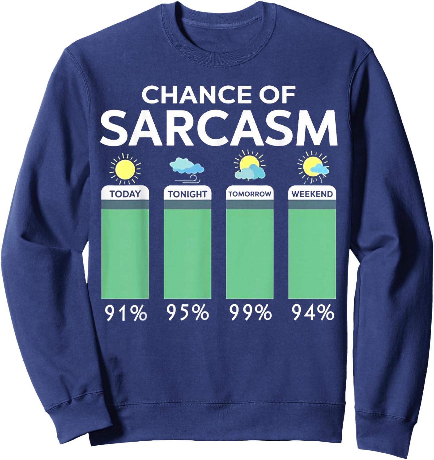 Chance Of Sarcasm Weather Sweatshirt - Sweatshirt | Navy