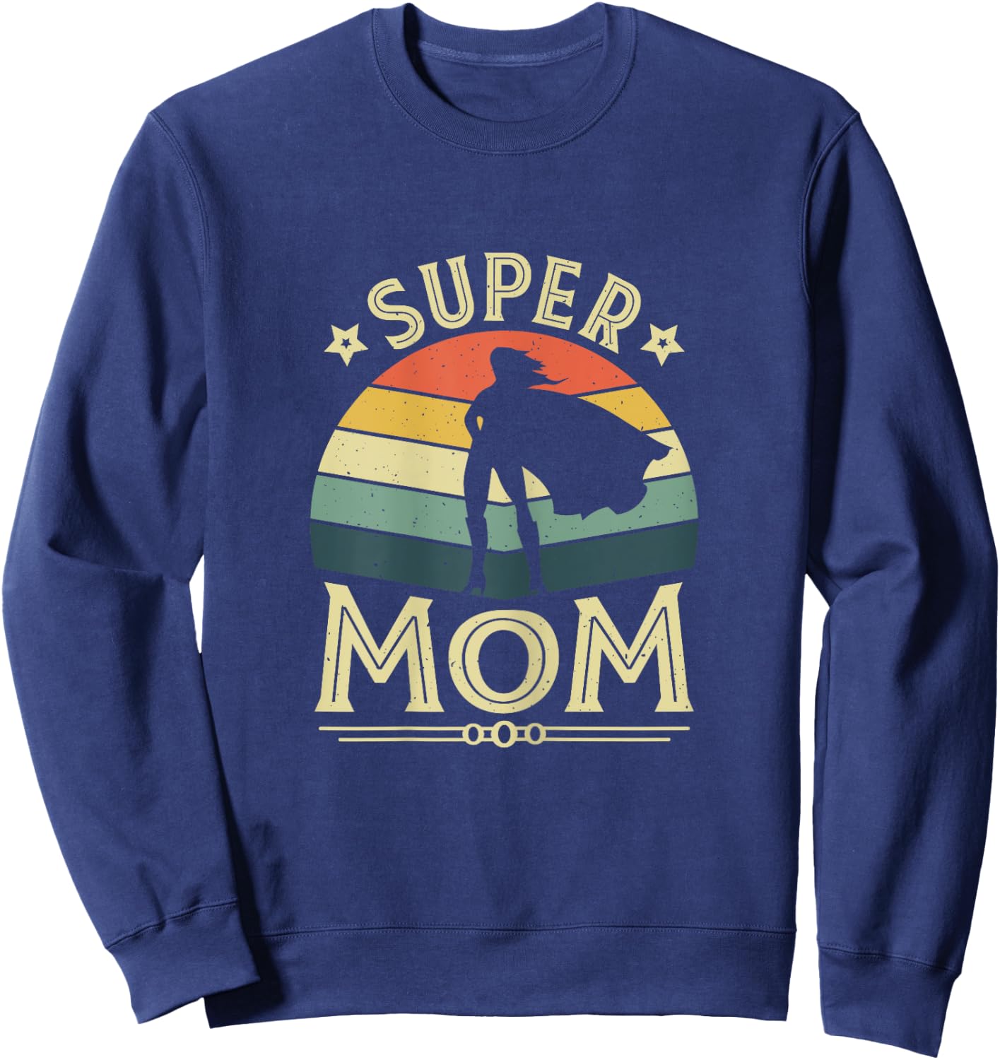 Super Mom Mama Mothers Day Mommy Vintage Mom Sweatshirt - Sweatshirt | Navy