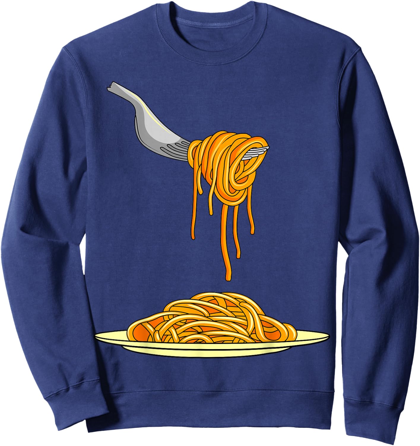 Pasta Spaghetti Noodles Italian Cook Fork Food Sweatshirt - Sweatshirt | Navy