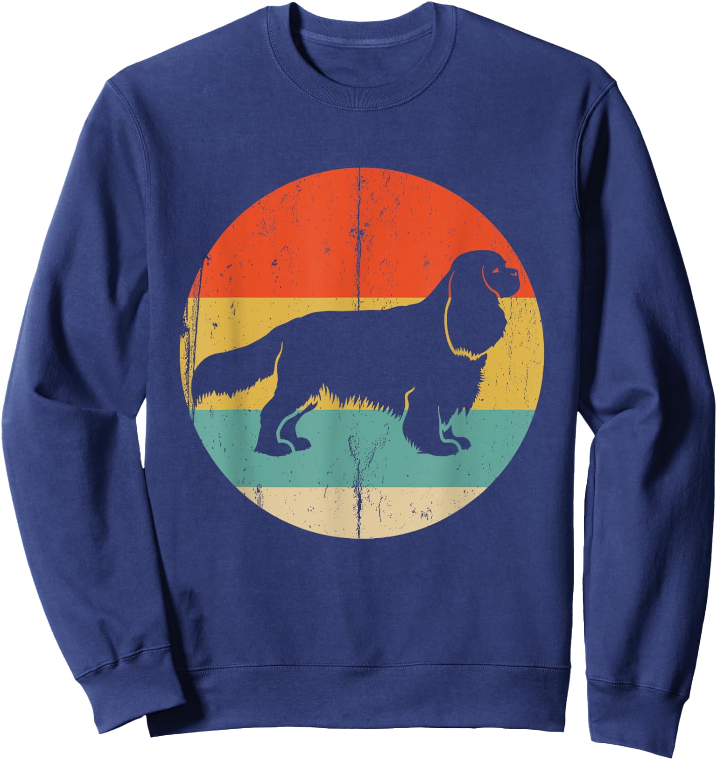 Cavalier King Charles Spaniel Shirt - Retro Dog Sweatshirt - Sweatshirt | Navy