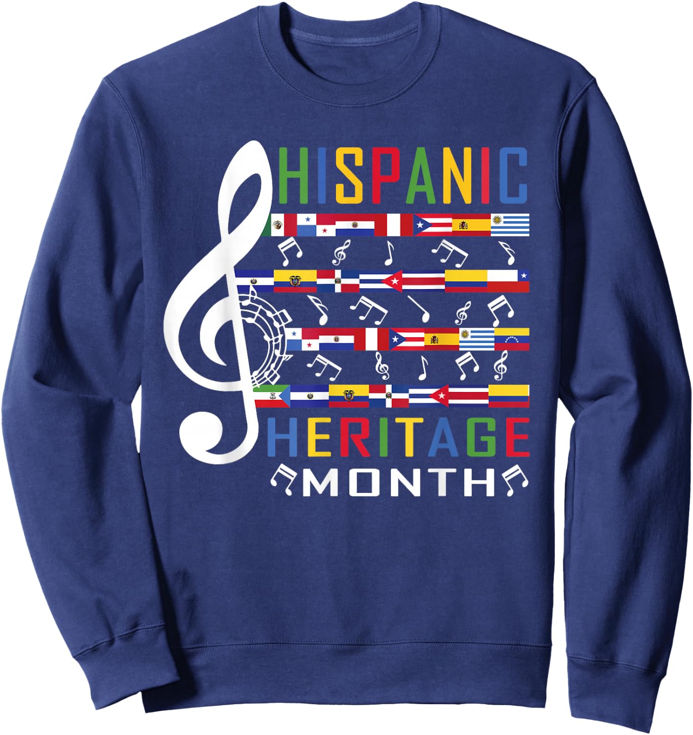 Music Teacher Kid National Hispanic Heritage Month Sweatshirt - Sweatshirt | Navy