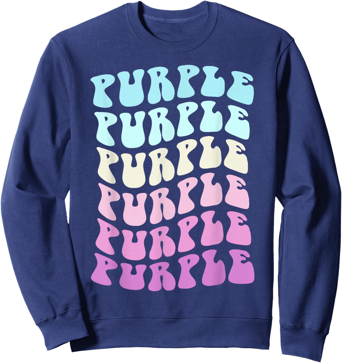 Groovy PURPLE Team Summer Camp War Game Sports Color School Sweatshirt - Sweatshirt | Navy